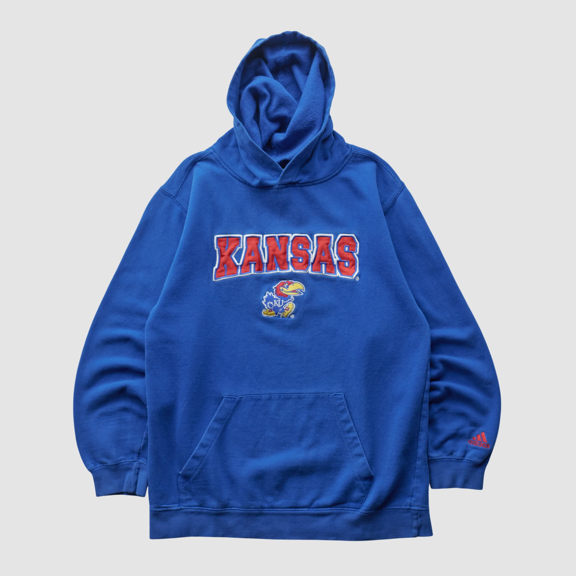 Kansas Jayhawks Adidas 2010s Hooded Pullover Sweatshirt - Blue - XXS