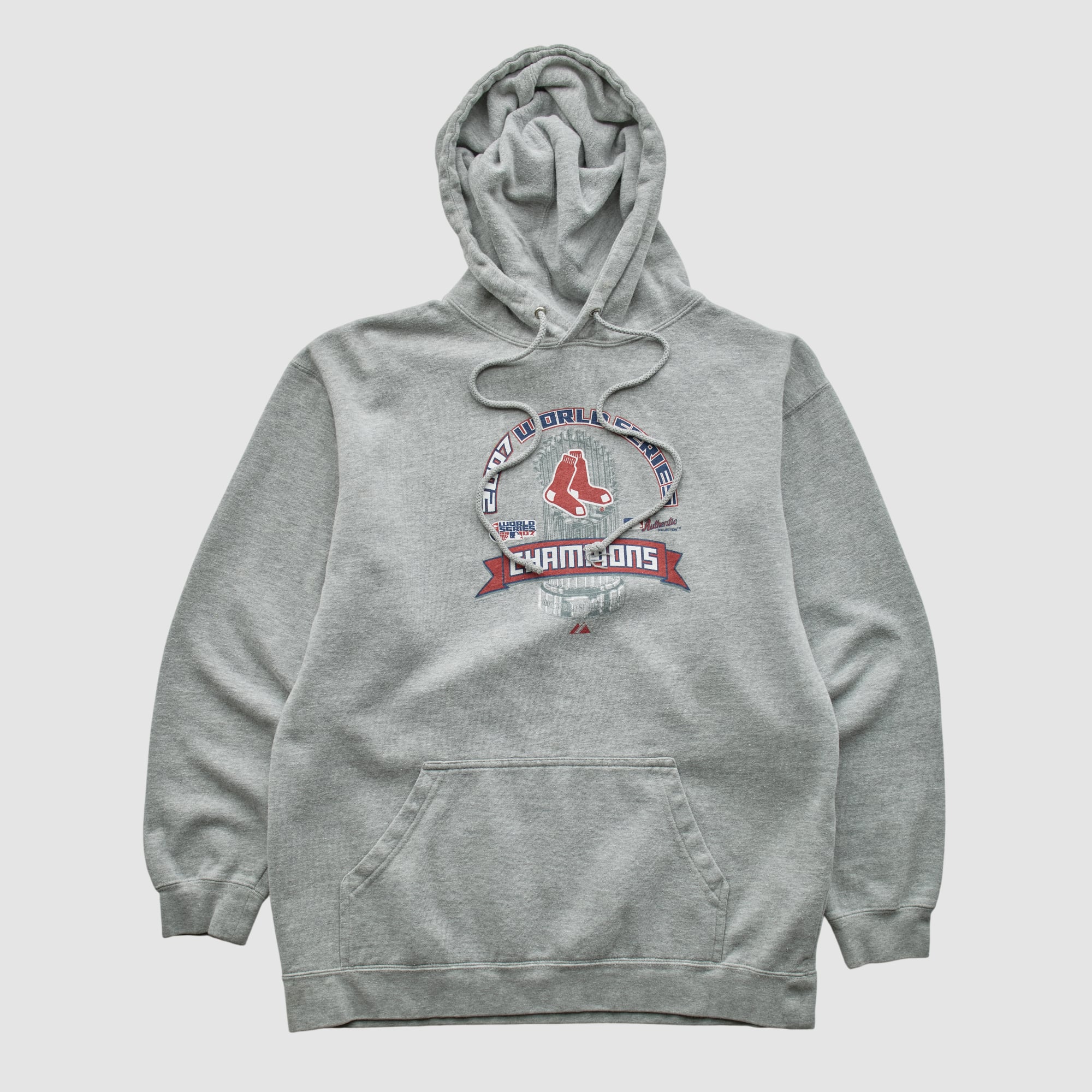 Boston Red Sox Alstyle 2007 Hooded Pullover Sweatshirt - Heather Gray - S