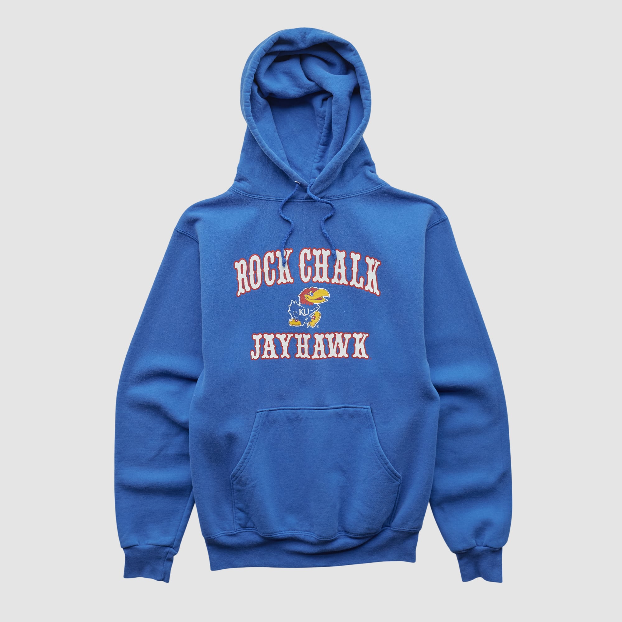 Kansas Jayhawks Jerzees 2000s Hooded Pullover Sweatshirt - Blue - XXS
