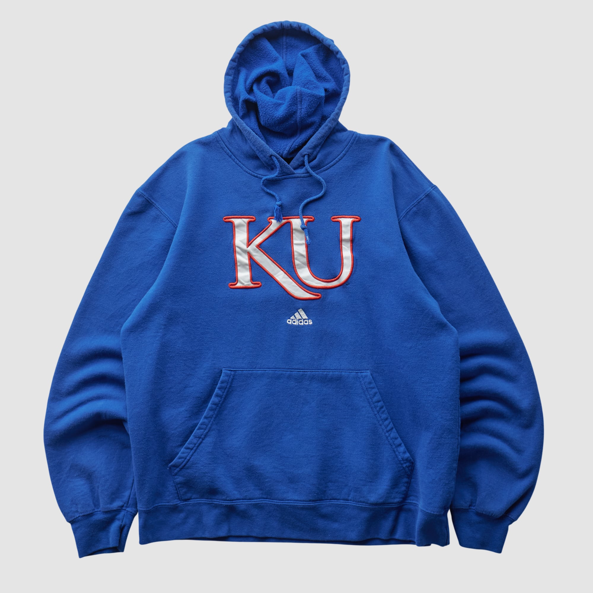 Kansas Jayhawks Adidas 2010s Hooded Pullover Sweatshirt - Blue - S