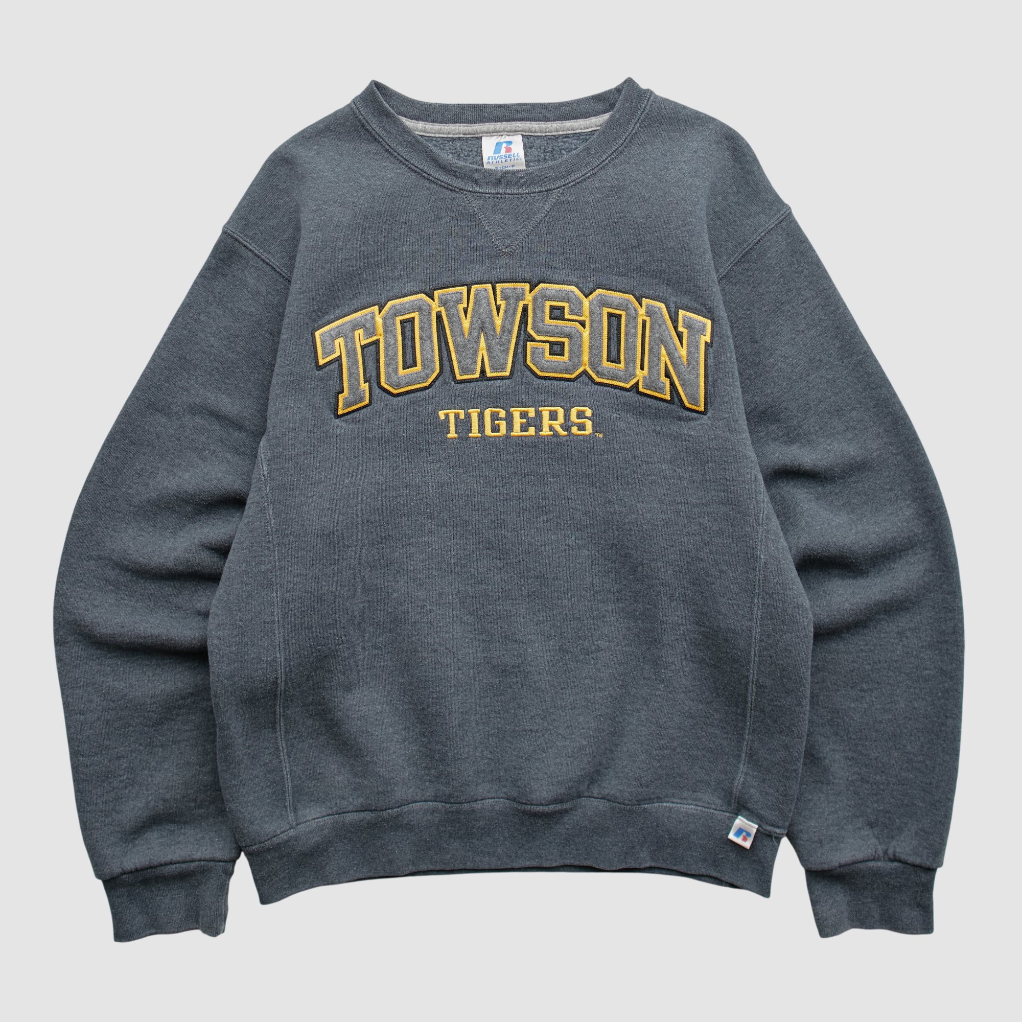 Towson Tigers Russell 2010s Pullover Sweatshirt - Dark Heather Gray - XXS