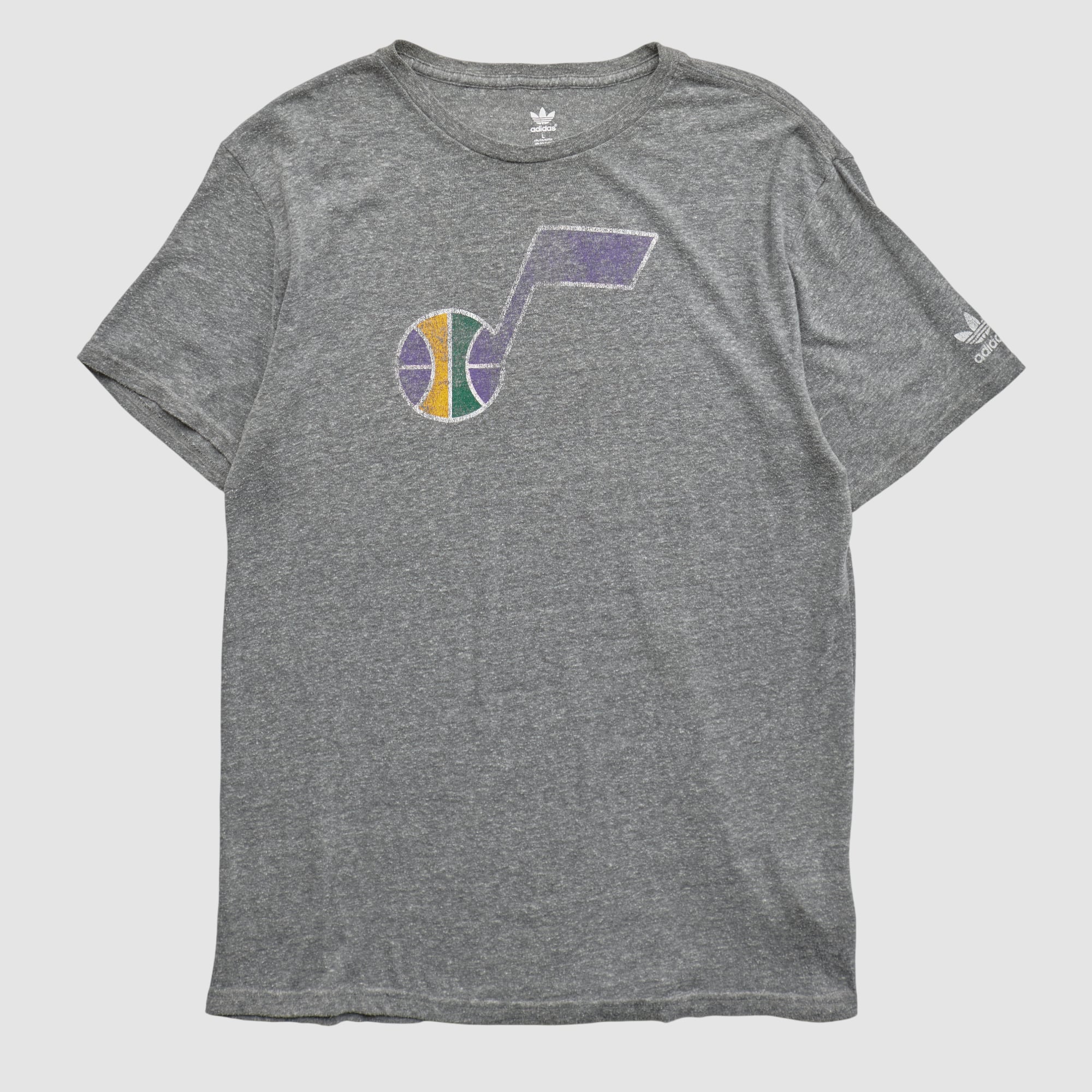 Utah Jazz Adidas 2010s T-shirt - Heather Gray - M