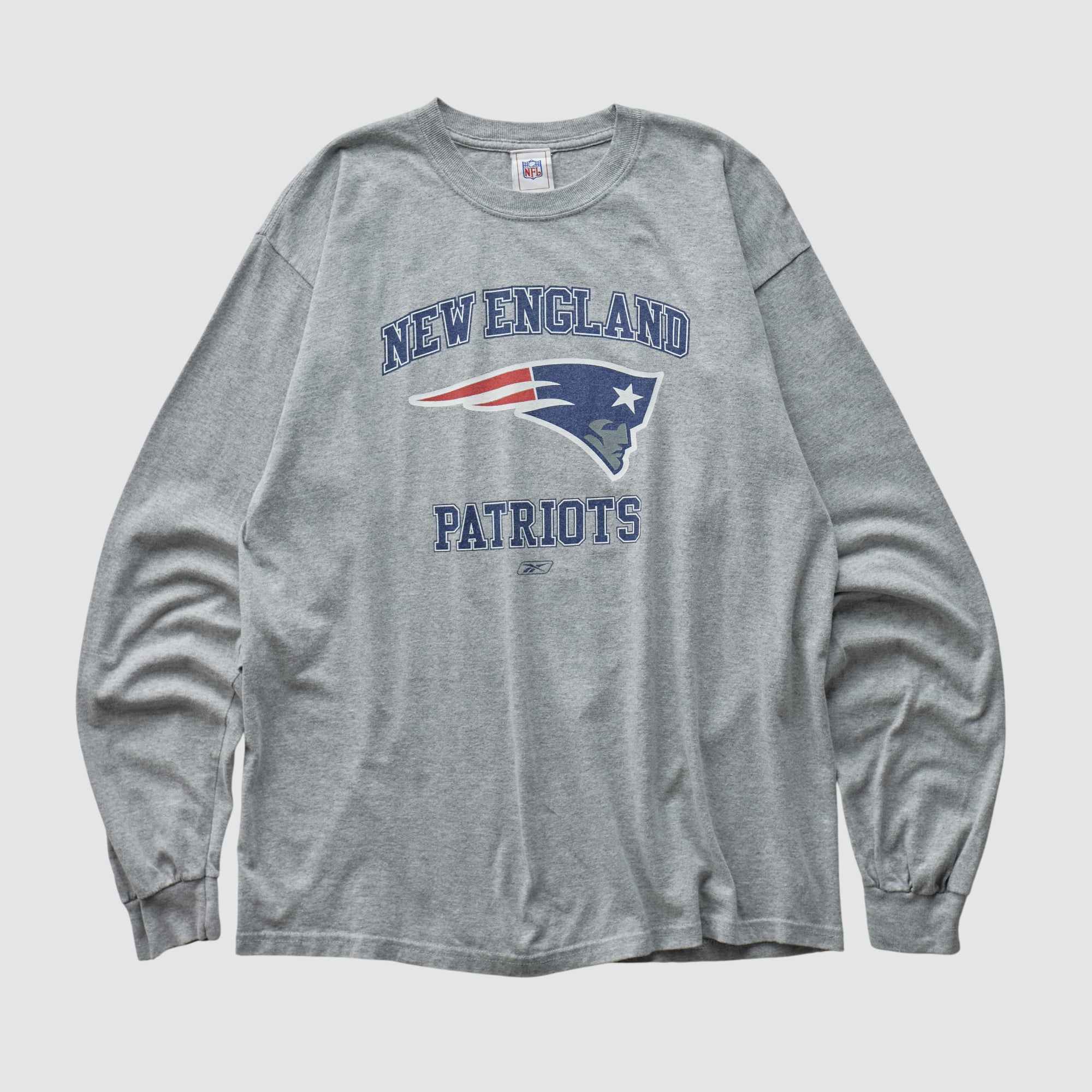New England Patriots Reebok 2000s Long Sleeve T-shirt - Heather Gray - M