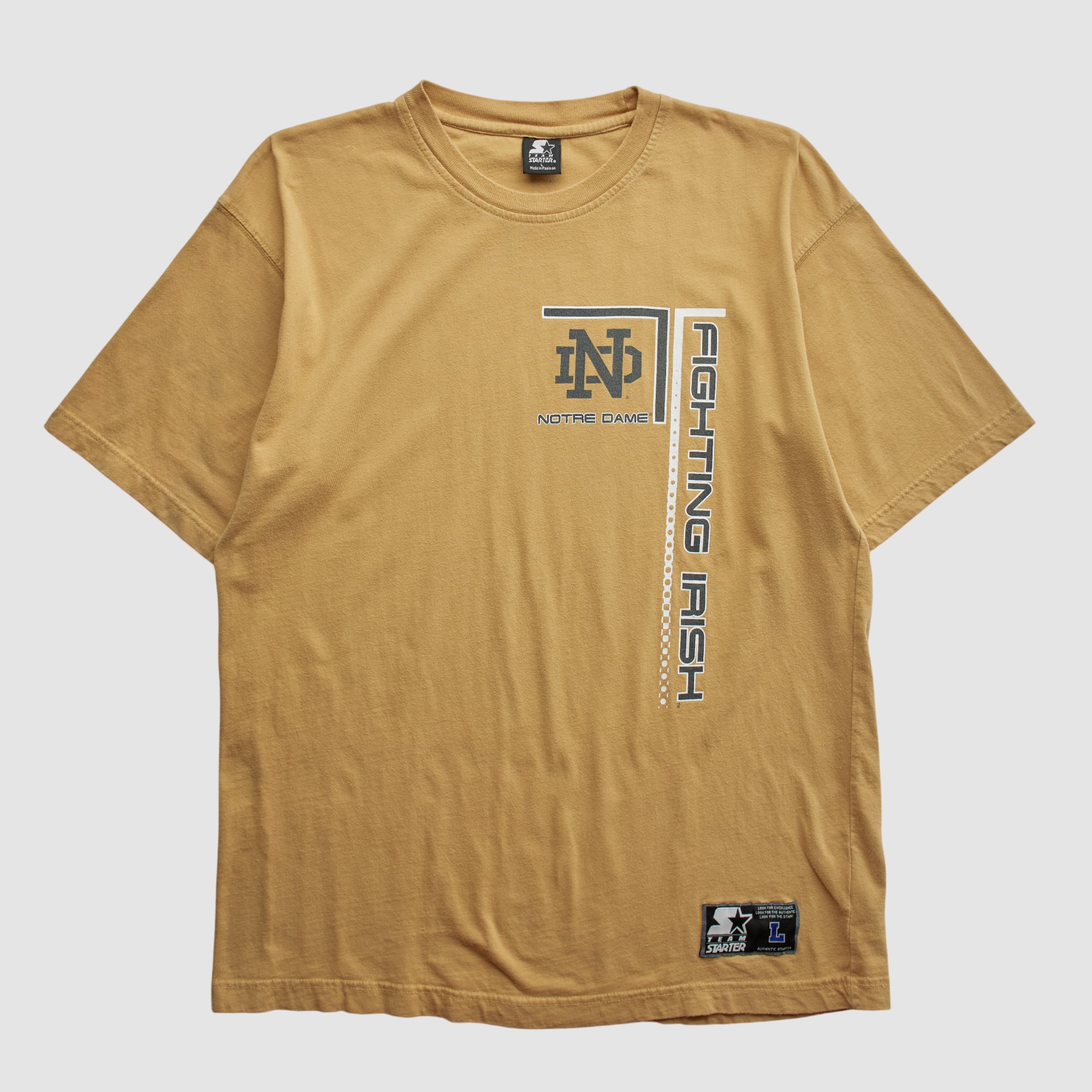 Notre Dame Fighting Irish Starter 2000s T-shirt - Tan - L