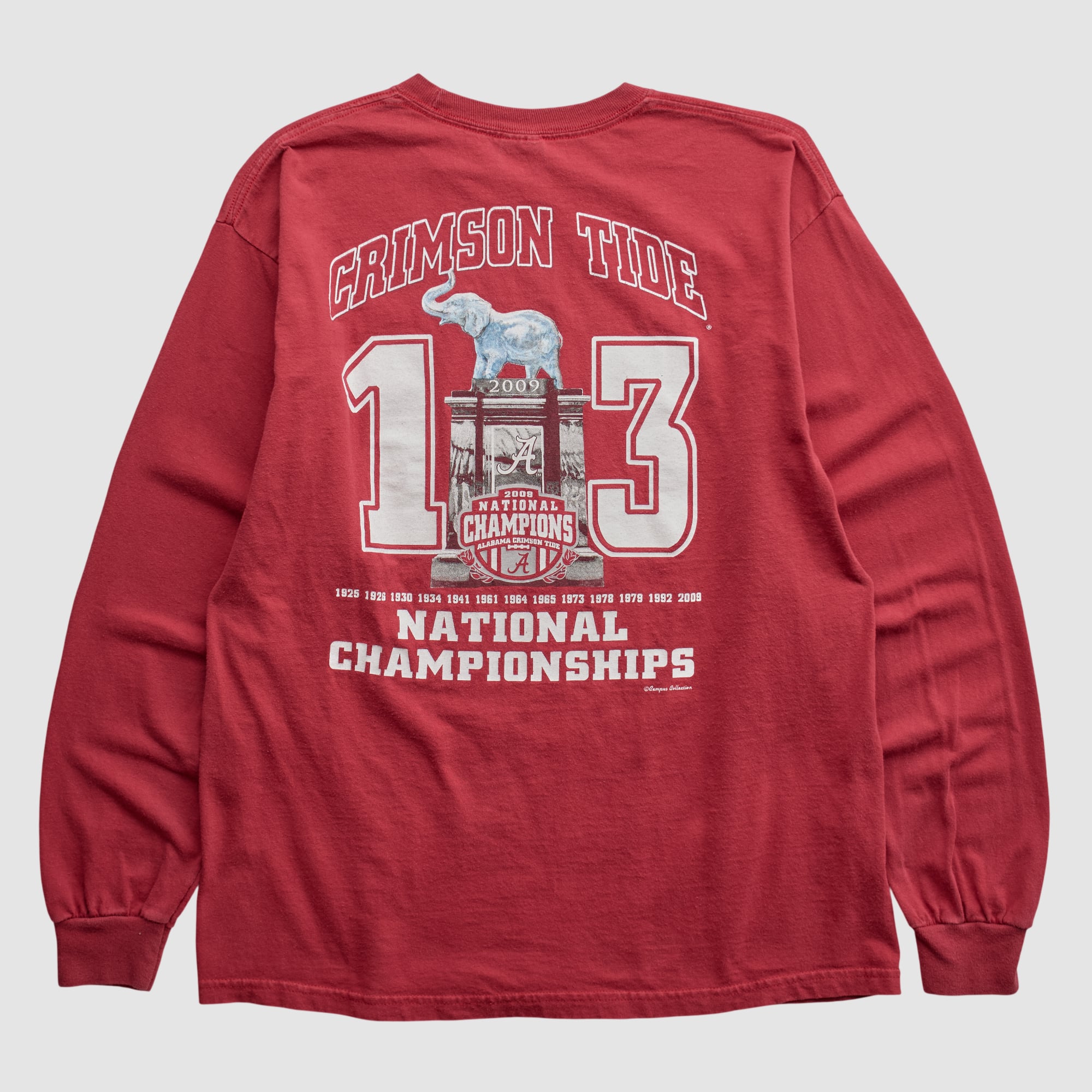 Alabama Crimson Tide Gildan 2009 Long Sleeve T-shirt - Red - S