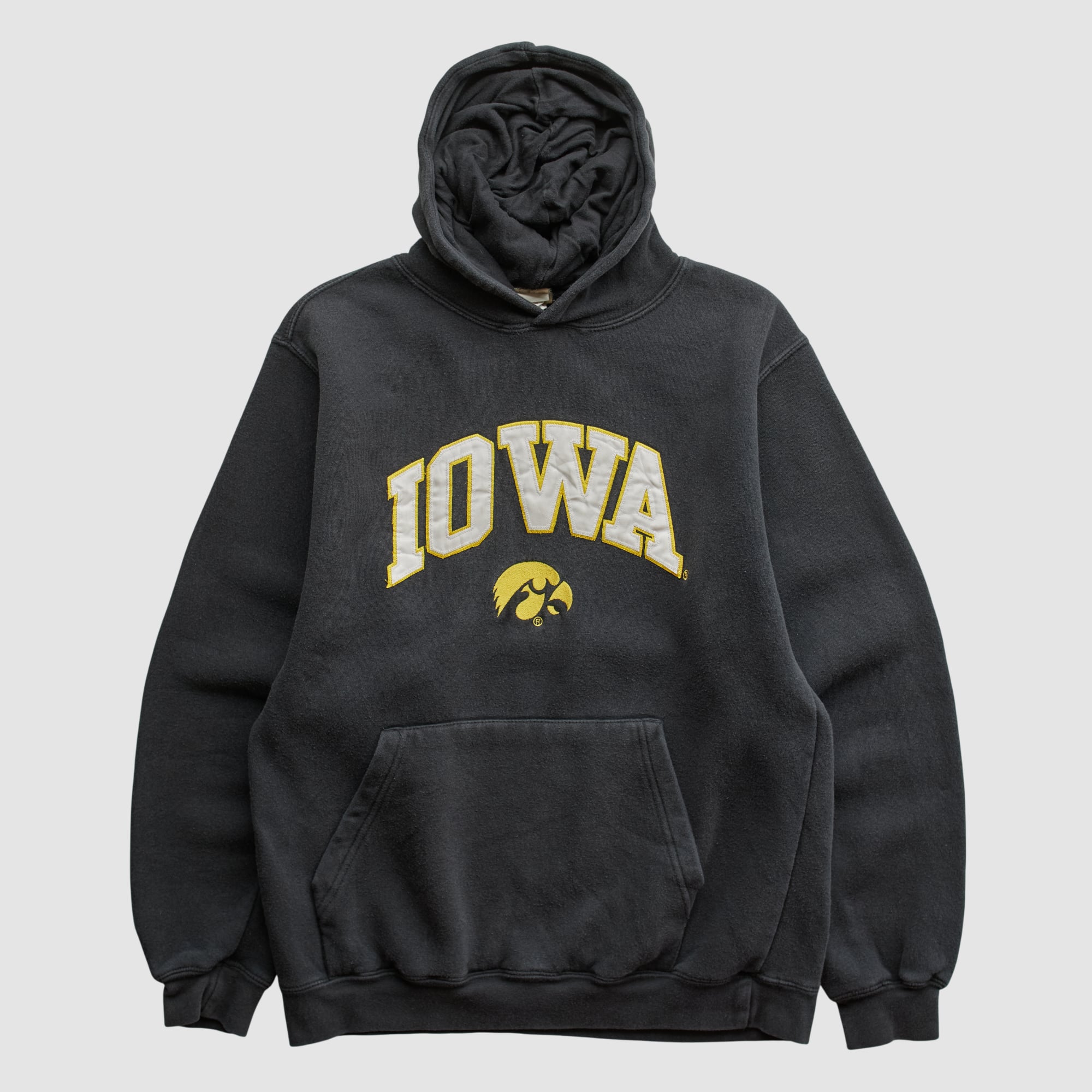 Iowa Hawkeyes Reebok 2000s Hooded Pullover Sweatshirt - Black - XXS