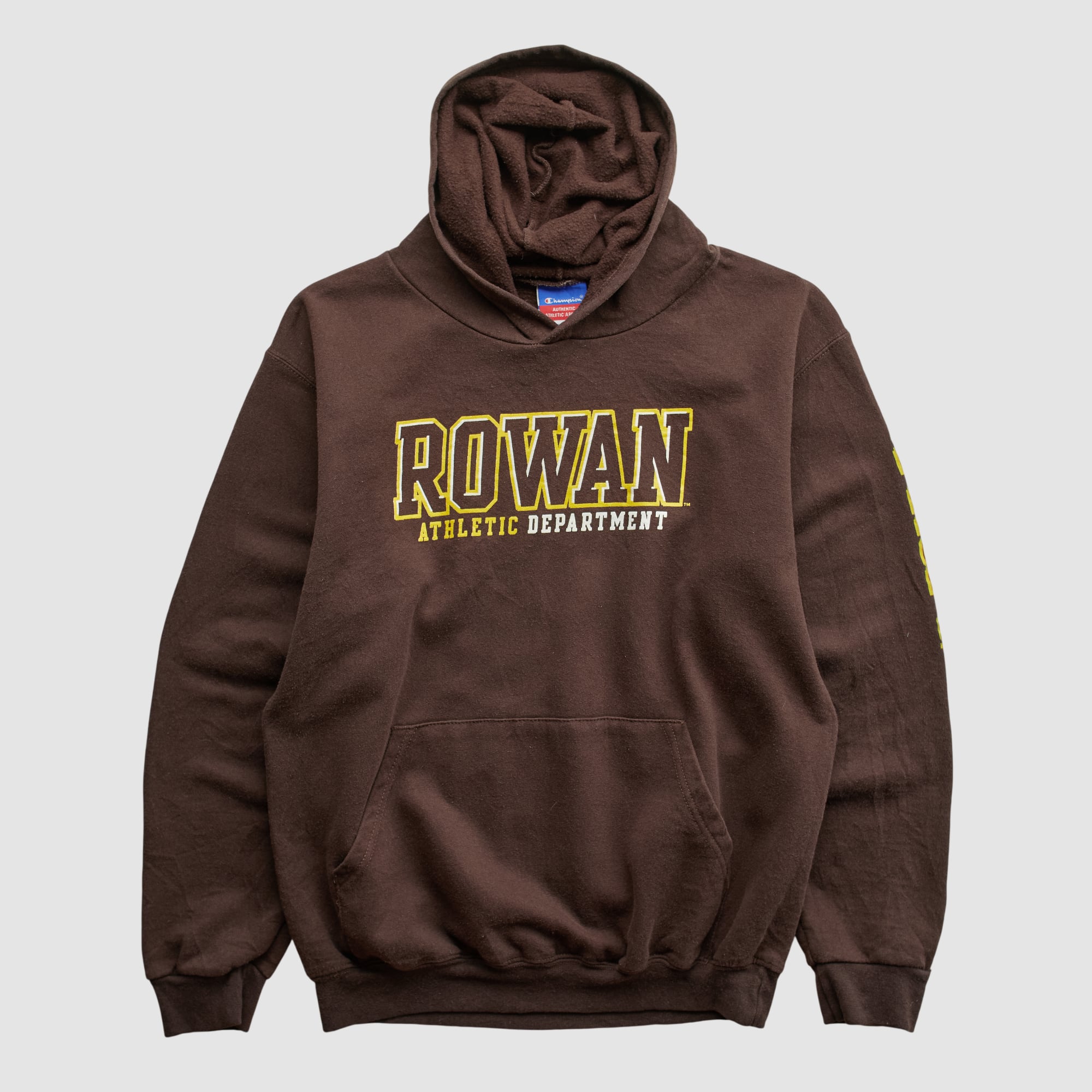 Rowan Profs Champion 2000s Hooded Pullover Sweatshirt - Brown - XXS