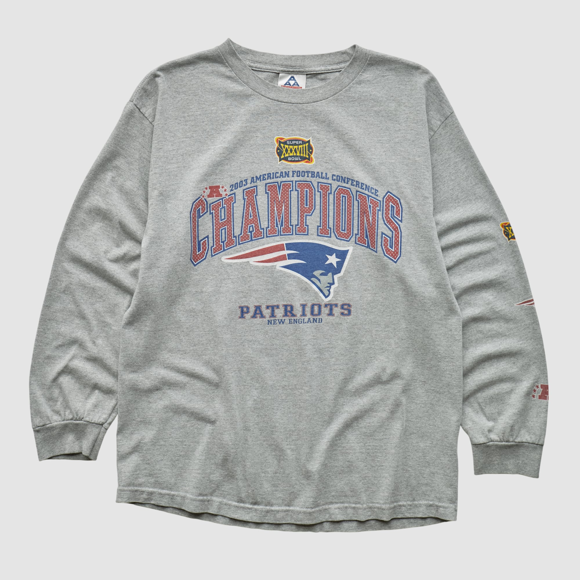 New England Patriots Alstyle 2003 Long Sleeve T-shirt - Heather Gray - M