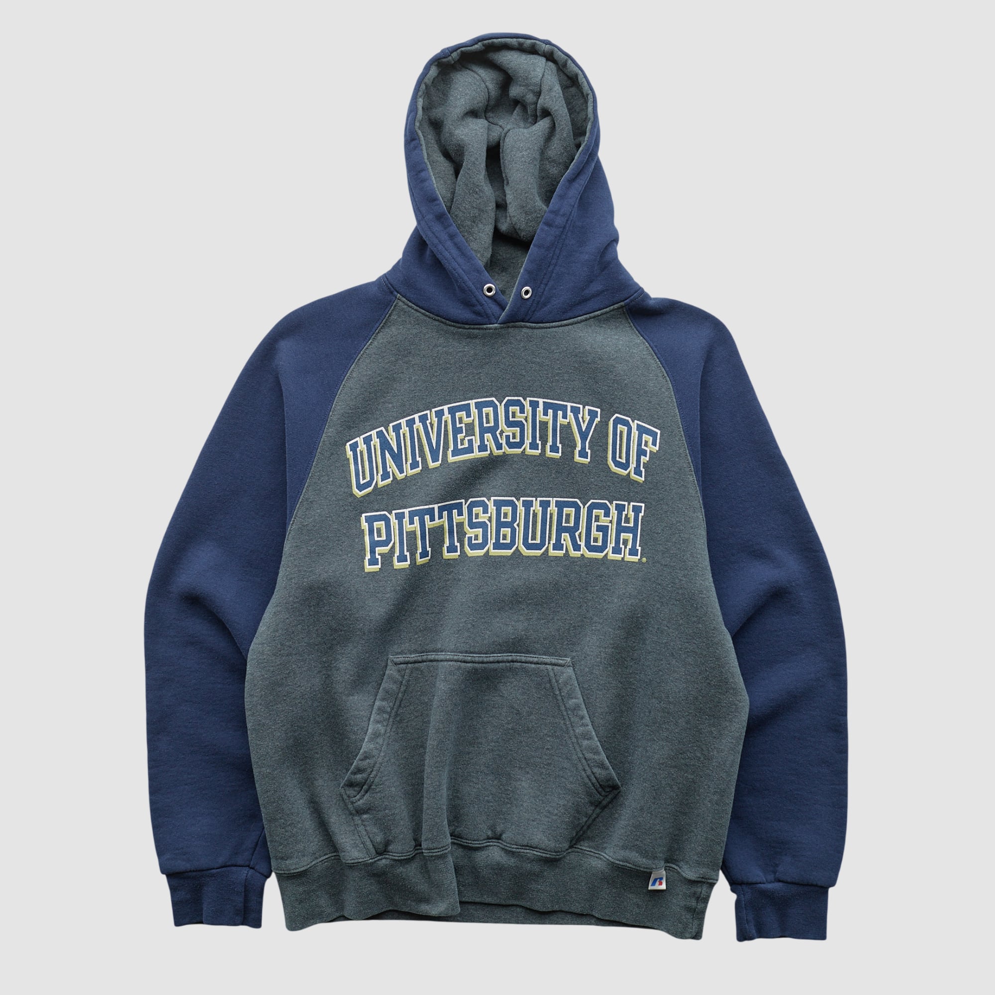 Pitt Panthers Russell 2000s Hooded Pullover Sweatshirt - Dark Heather Gray - S
