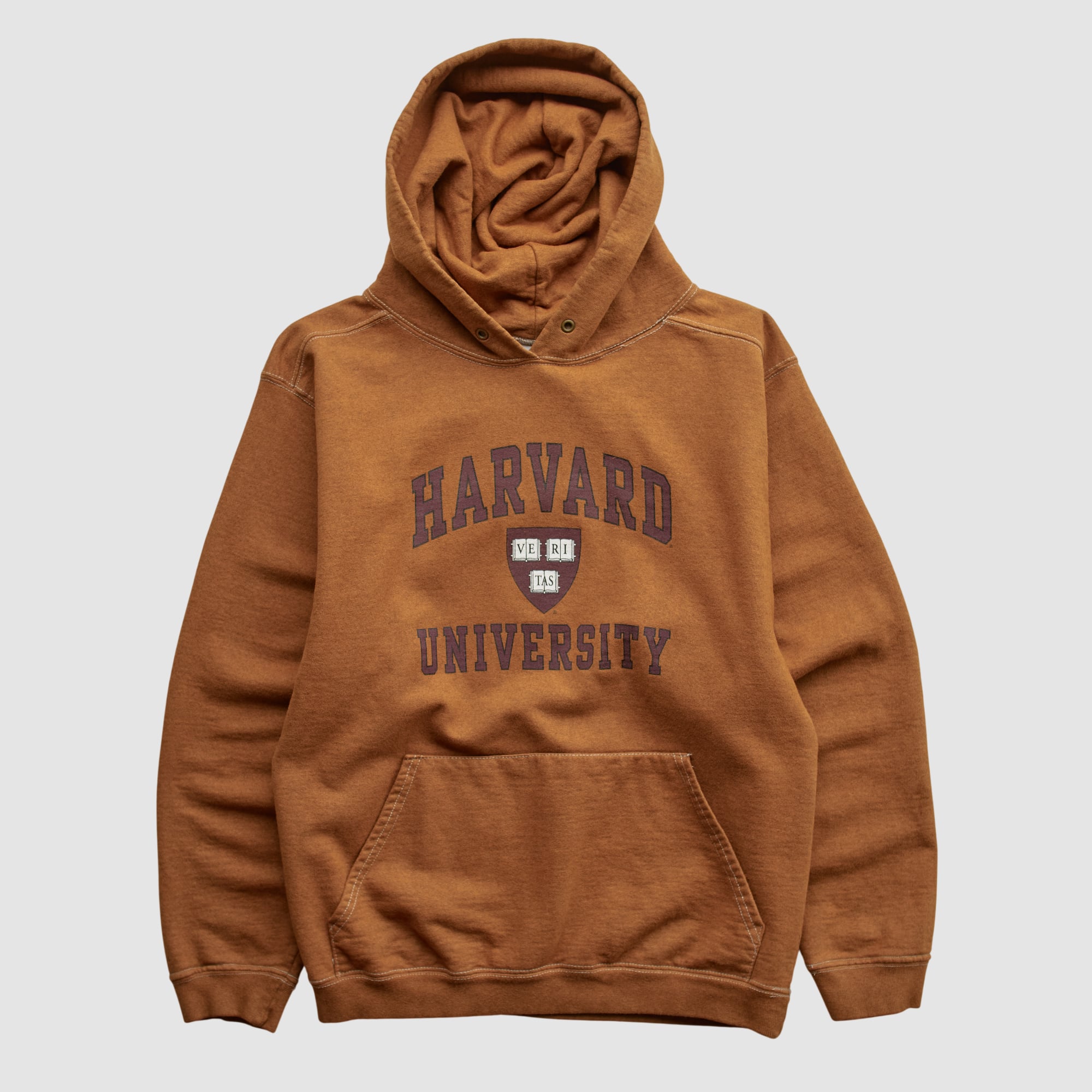 Harvard Crimson Cotton Exchange 2000s Hooded Pullover Sweatshirt - Clay - XXS