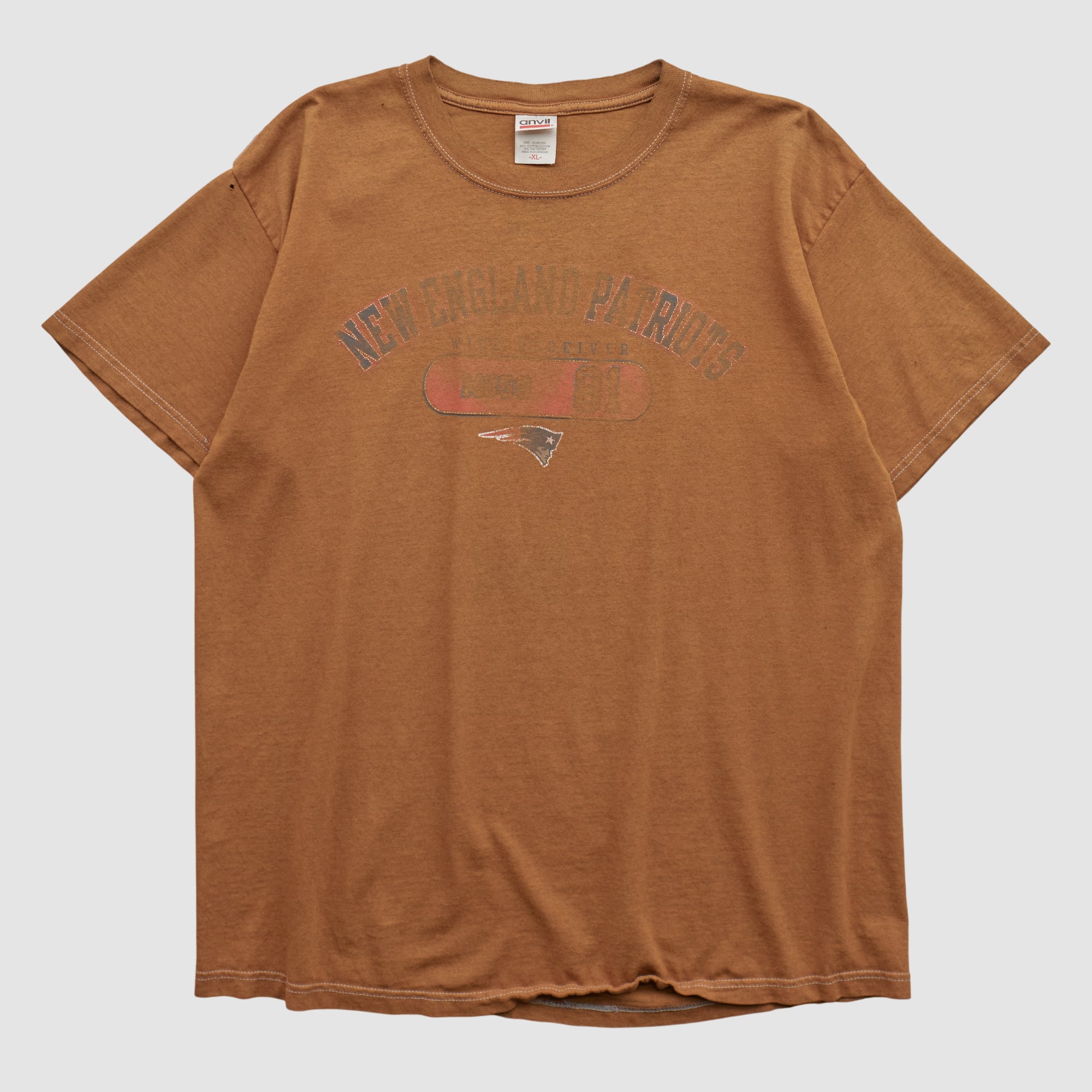 New England Patriots Anvil 2000s T-shirt - Clay - M