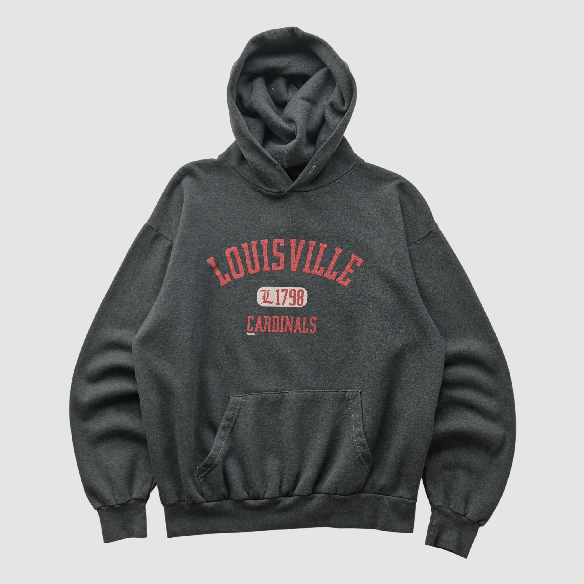 Louisville Cardinals Volunteer Knit Apparel 2000s Hooded Pullover Sweatshirt - Black - XXS