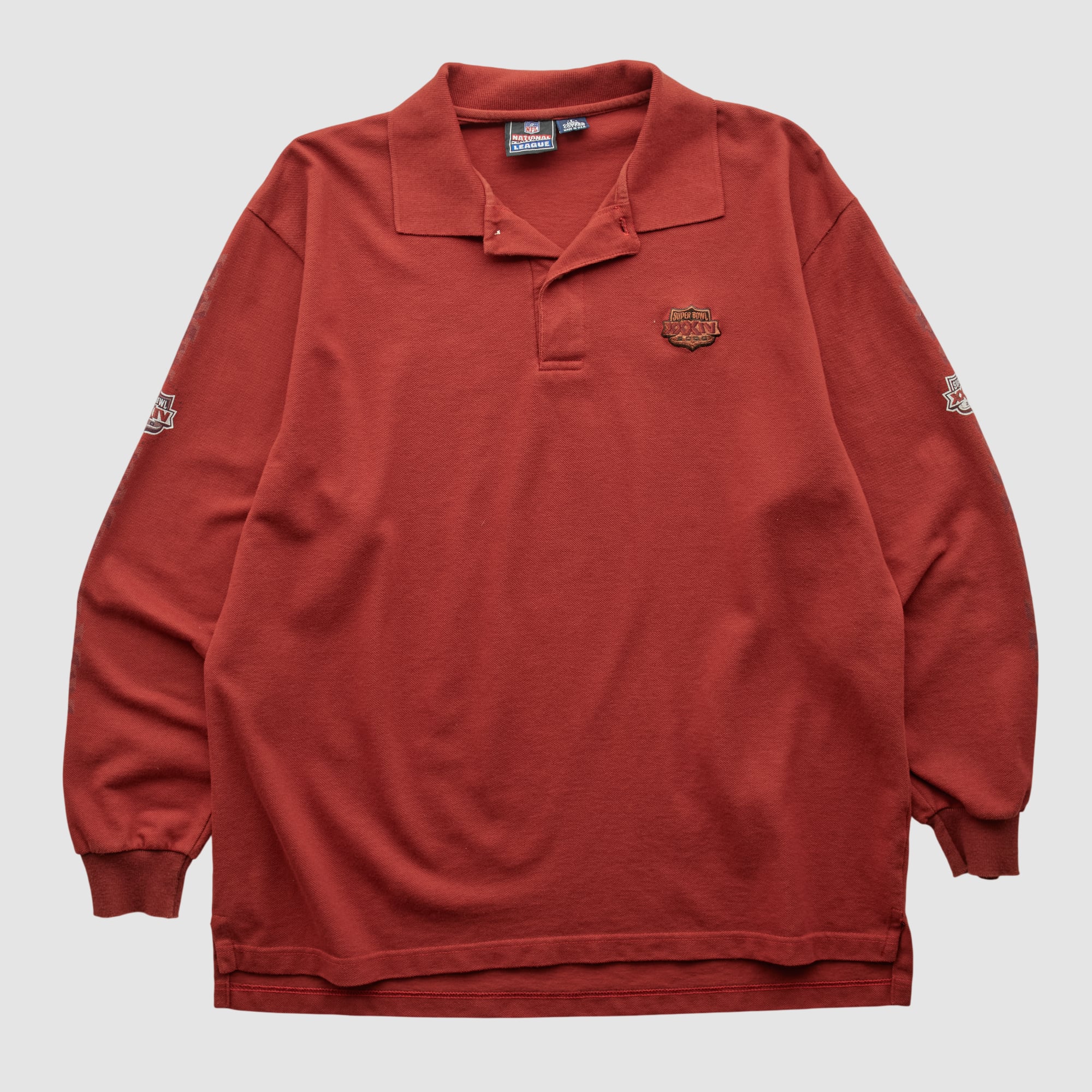 Super Bowl XXXIV NFL 2000 Long Sleeve Polo - Red - XL