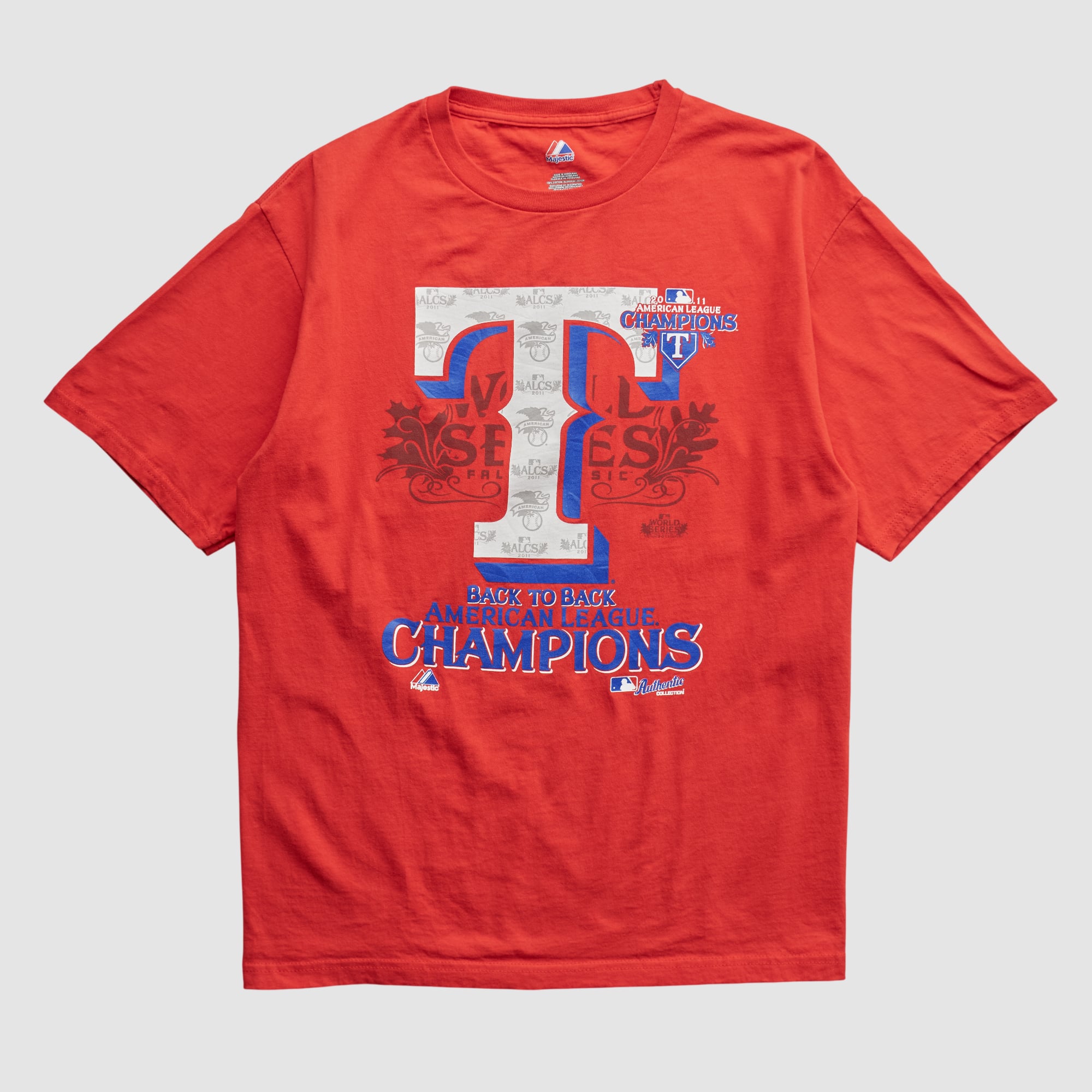 Texas Rangers Majestic 2011 T-shirt - Red - M