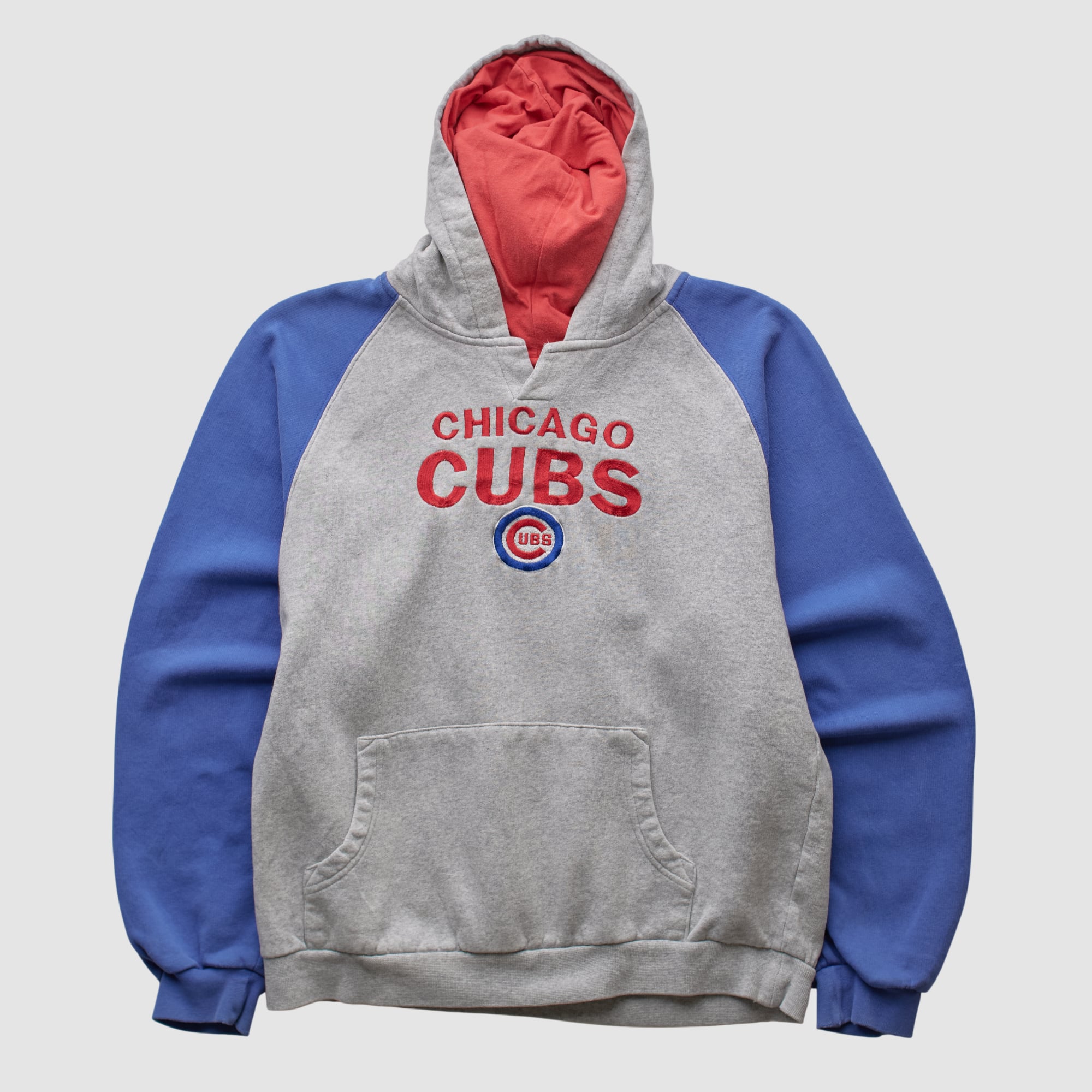 Chicago Cubs Majestic 2000s Hooded Pullover Sweatshirt - Heather Gray - XXS