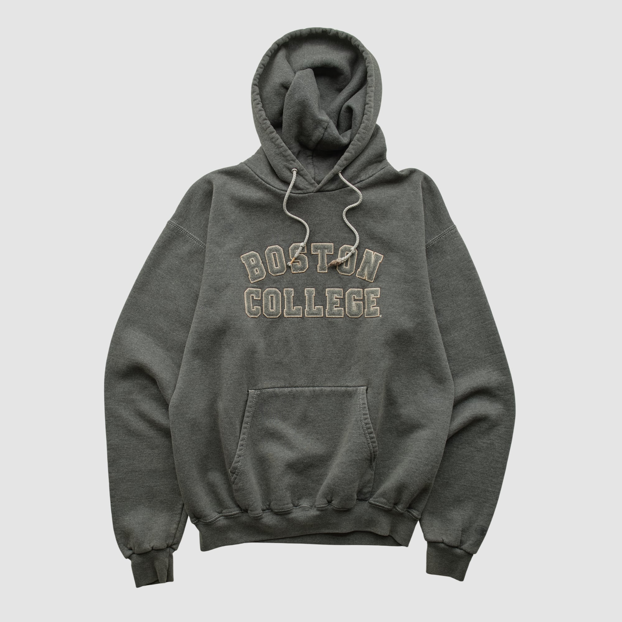 Boston College Eagles Champion 2000s Hooded Pullover Sweatshirt - Charcoal - S