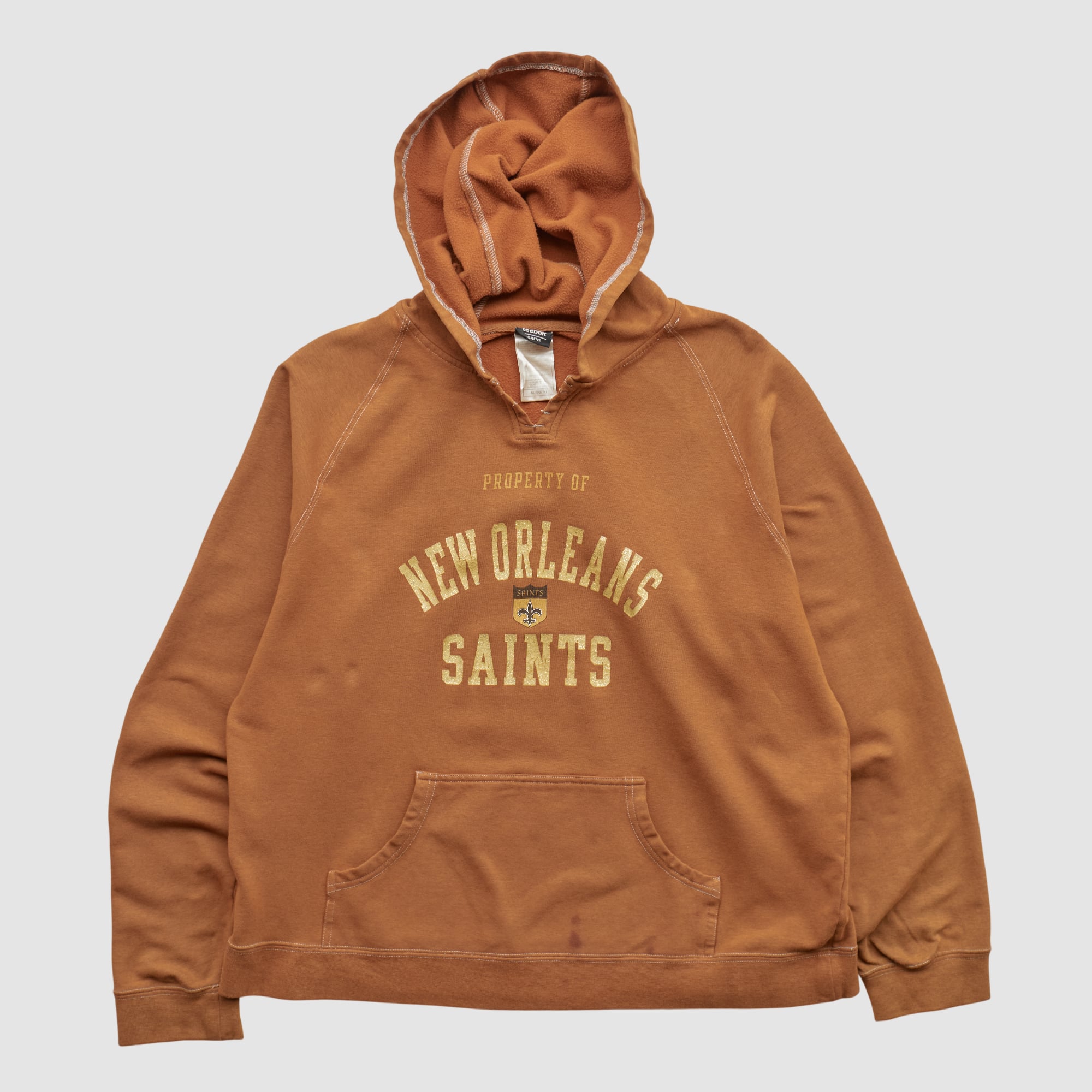 New Orleans Saints Reebok 2000s Hooded Pullover Sweatshirt - Orange - S