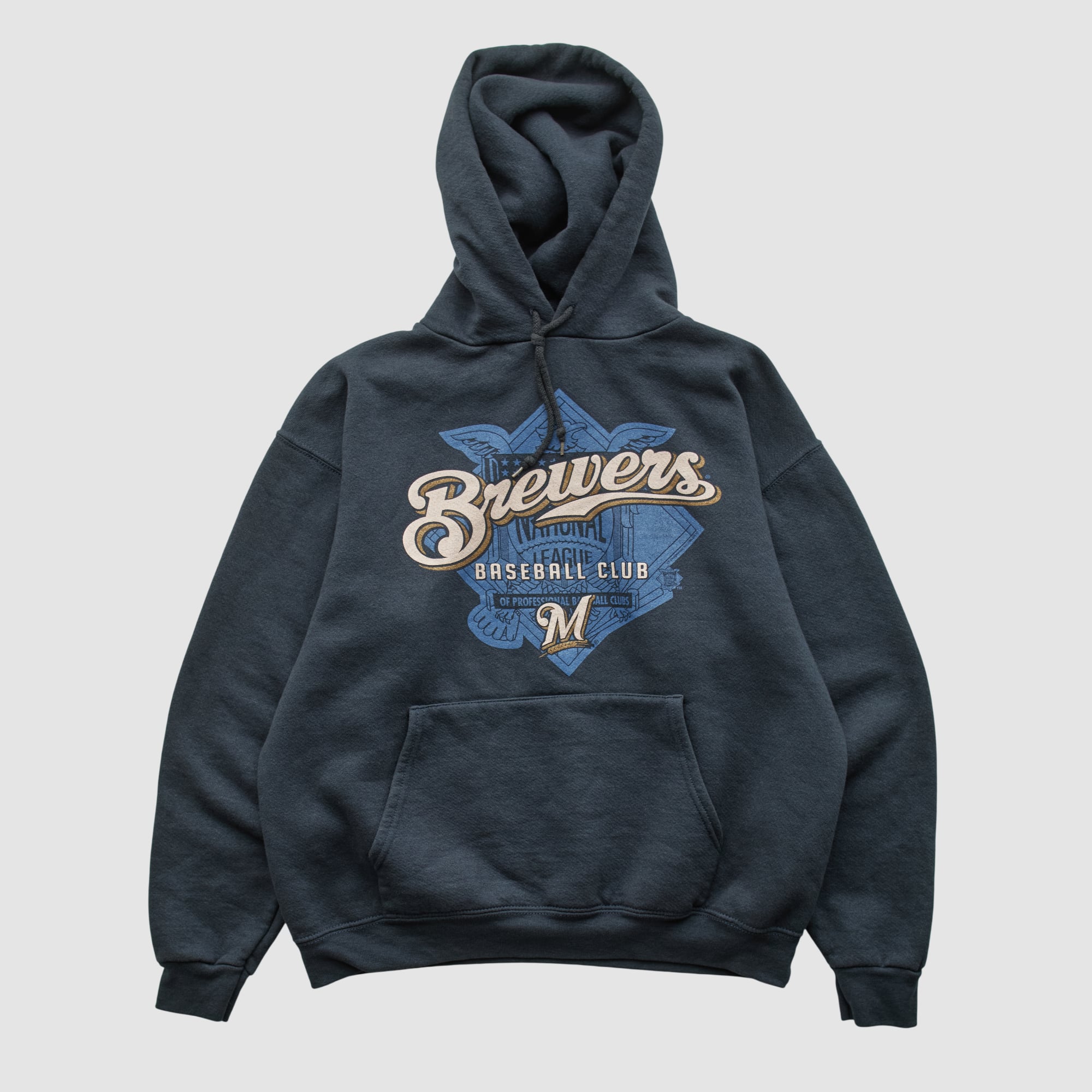 Milwaukee Brewers Genuine Merchandise 2000s Hooded Pullover Sweatshirt - Navy - XXS