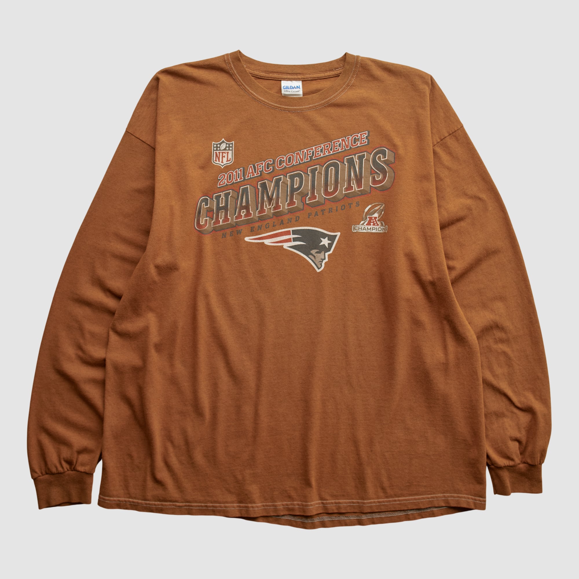 New England Patriots Gildan 2011 Long Sleeve T-shirt - Brown - XL