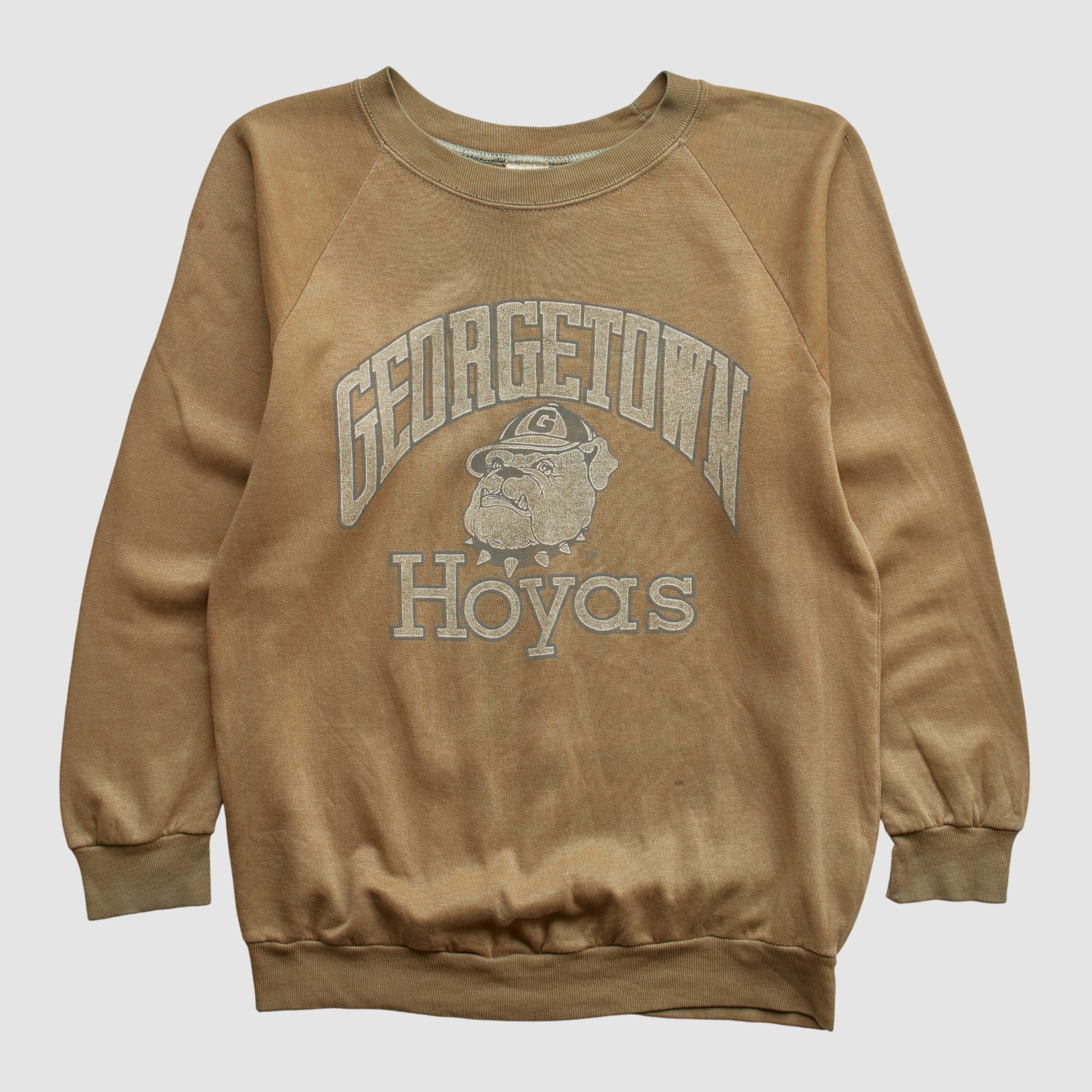 Georgetown Hoyas 80s Pullover Sweatshirt - Tan - Yth M