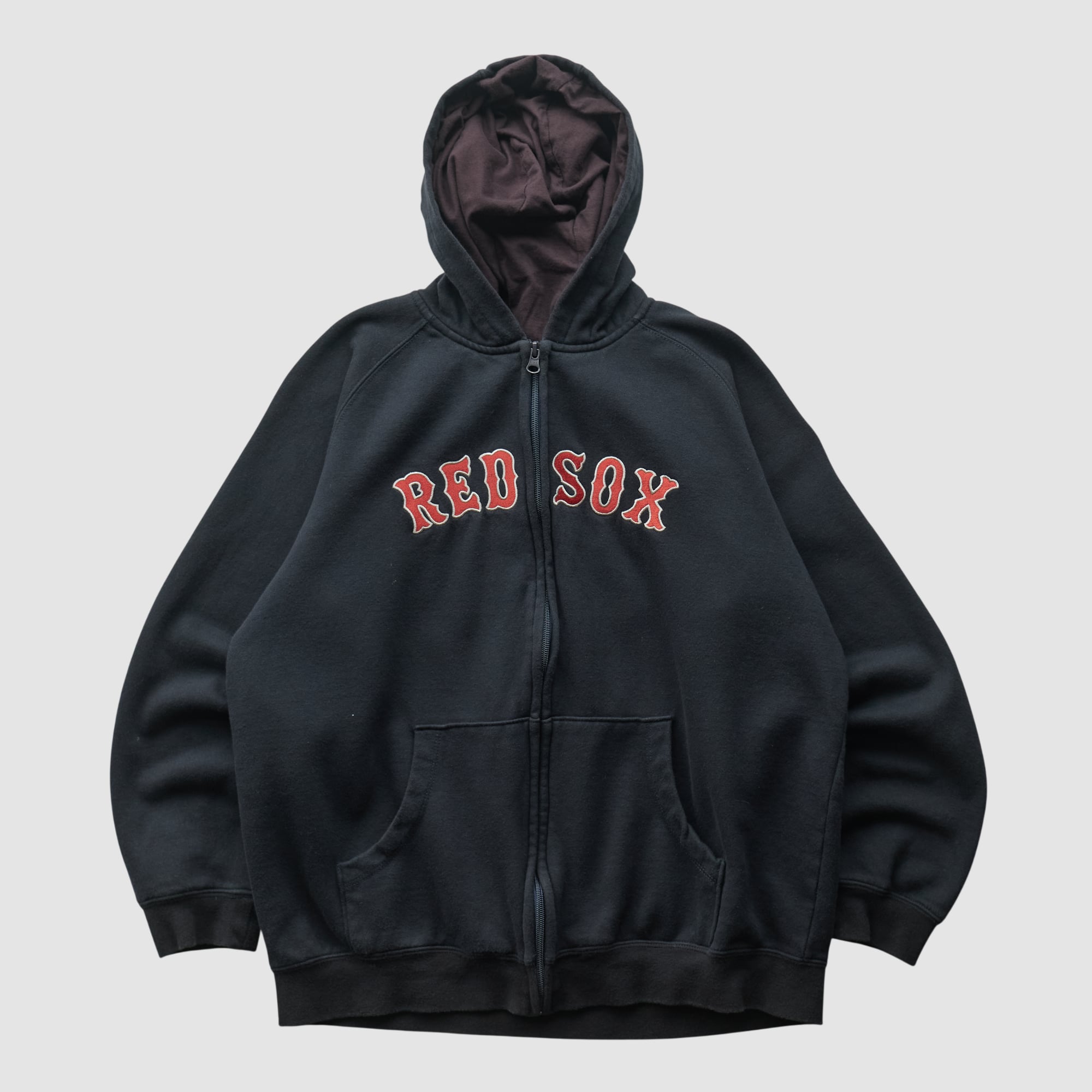 Boston Red Sox Majestic 2000s Hooded Full Zip Sweatshirt - Black - XXS