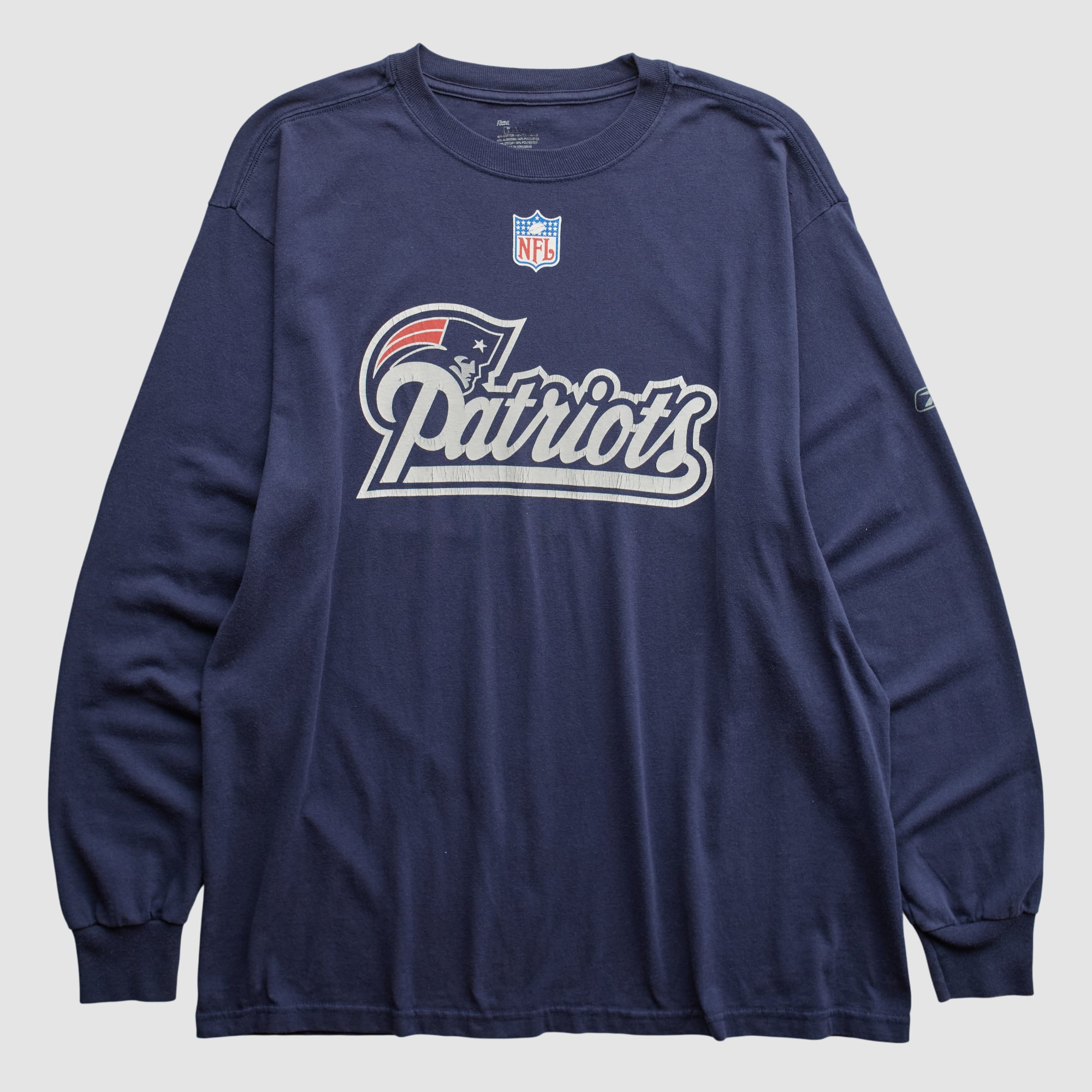 New England Patriots Reebok 2000s Long Sleeve T-shirt - Navy - L
