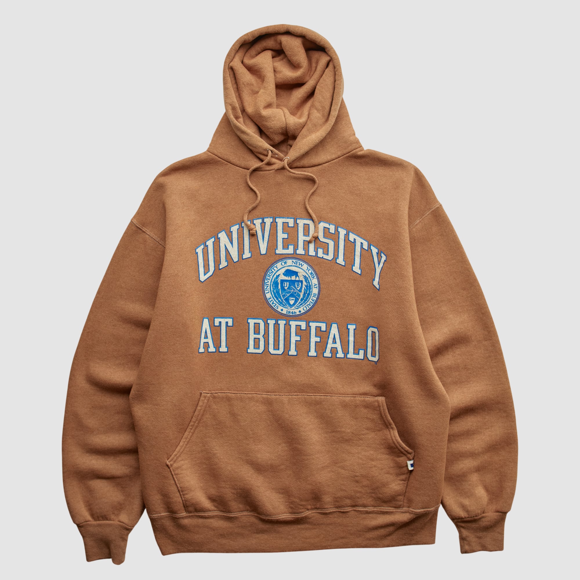 Buffalo Bulls Russell 90s Hooded Pullover Sweatshirt - Clay - S