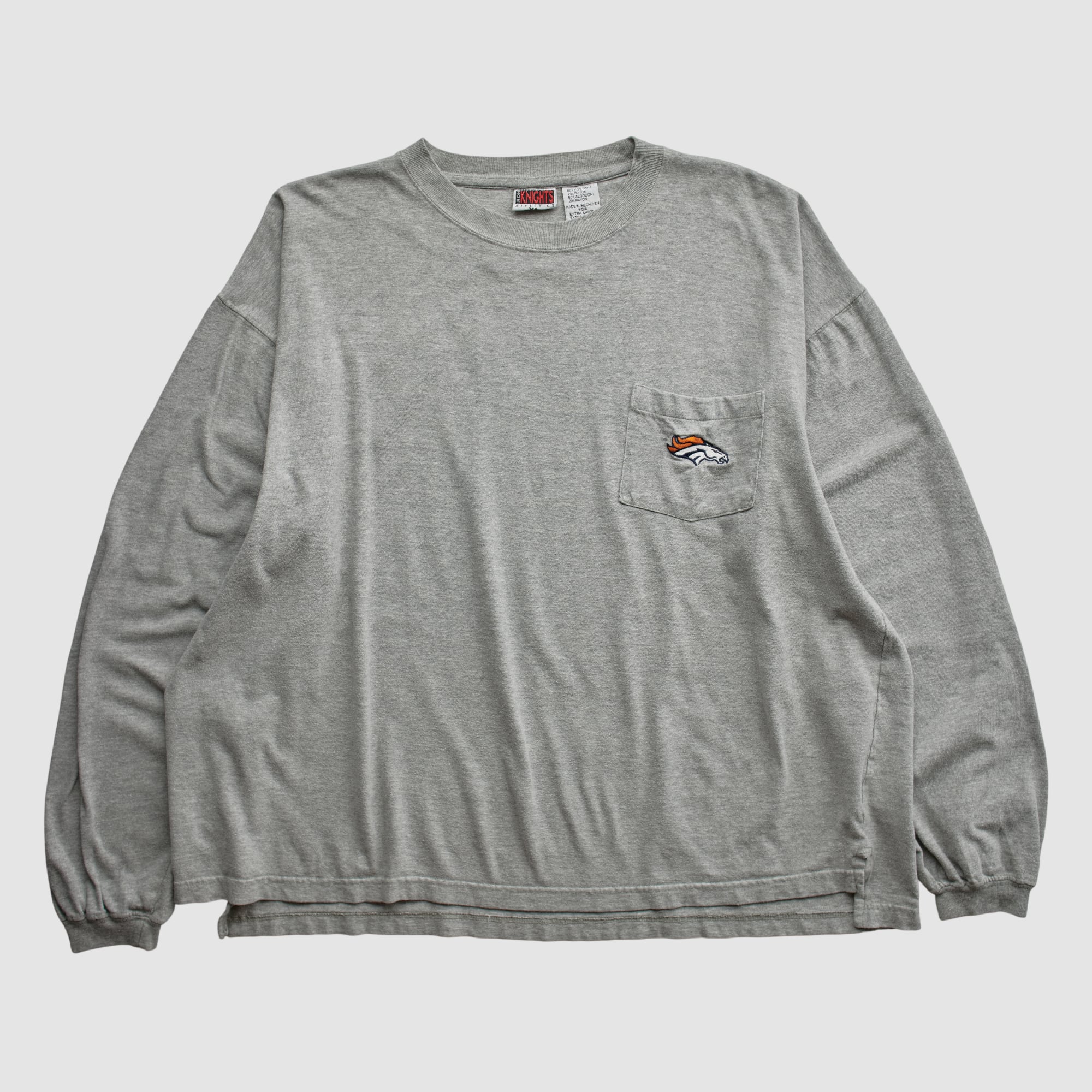 Denver Broncos Iron Knights Athletics 90s Long Sleeve T-shirt - Heather Gray - XL