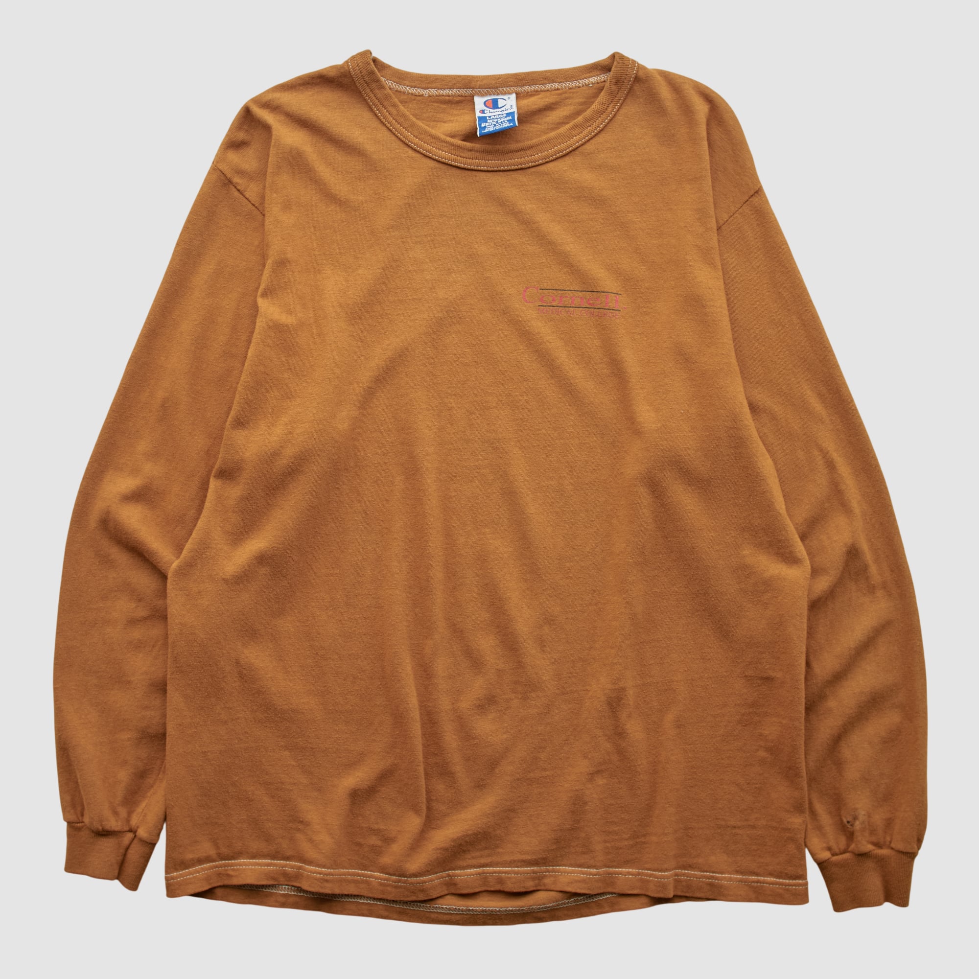 Cornell Big Red Champion 90s Long Sleeve T-shirt - Clay - M