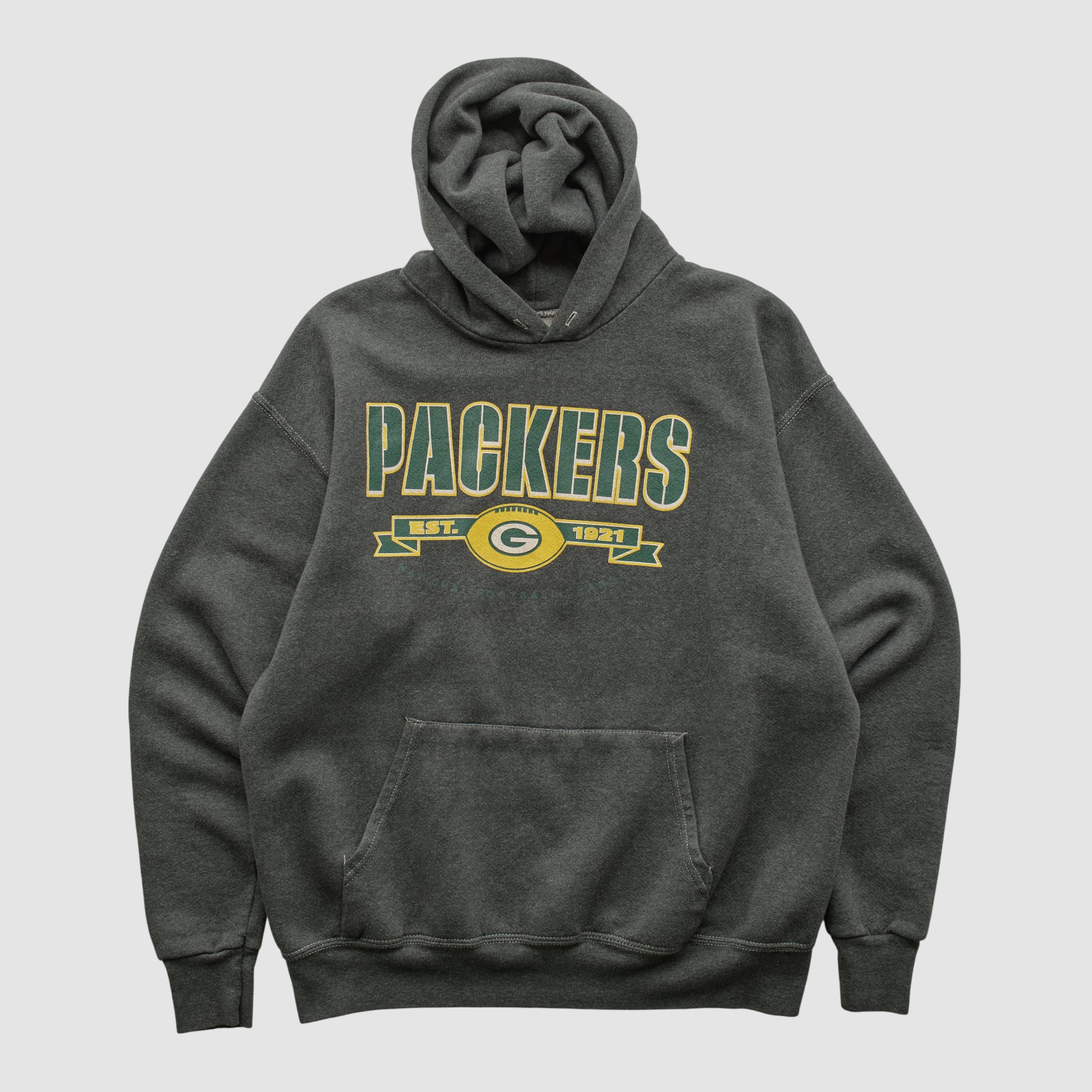 Green Bay Packers NFL 2000s Hooded Pullover Sweatshirt - Dark Heather Gray - S