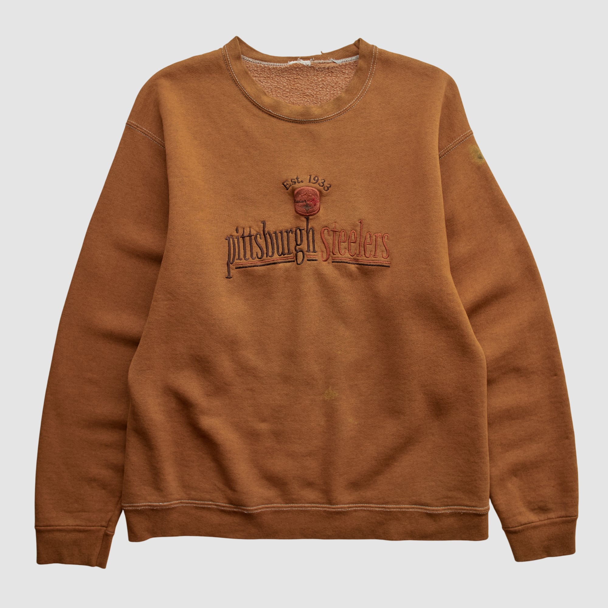 Pittsburgh Steelers 90s Pullover Sweatshirt - Clay - S