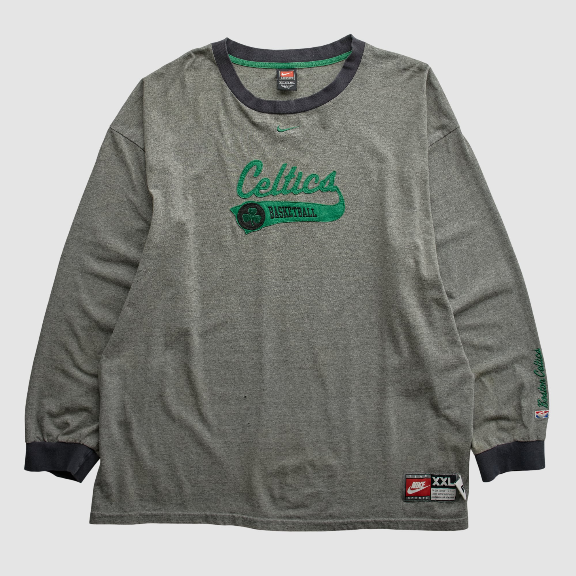 Boston Celtics Nike 2000s Long Sleeve T-shirt - Heather Gray - 2XL