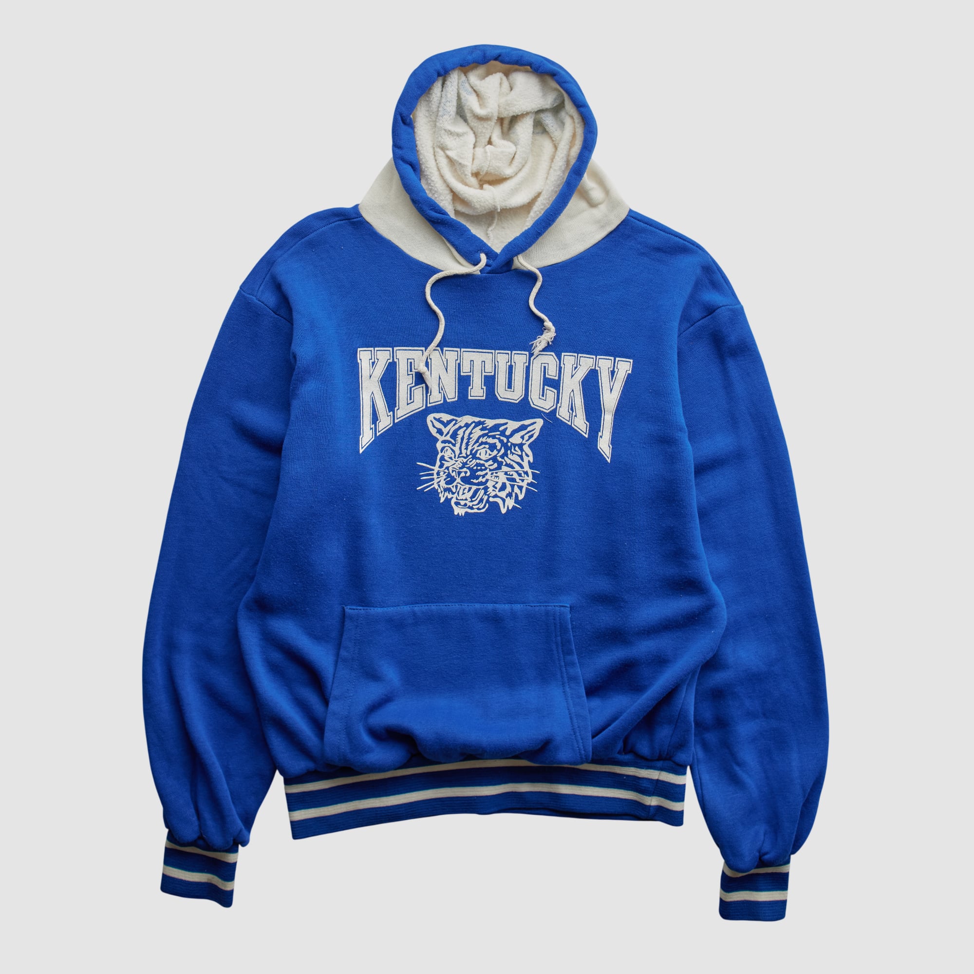 Kentucky Wildcats Rainbow Sportswear 80s Hooded Pullover Sweatshirt - Blue - XS