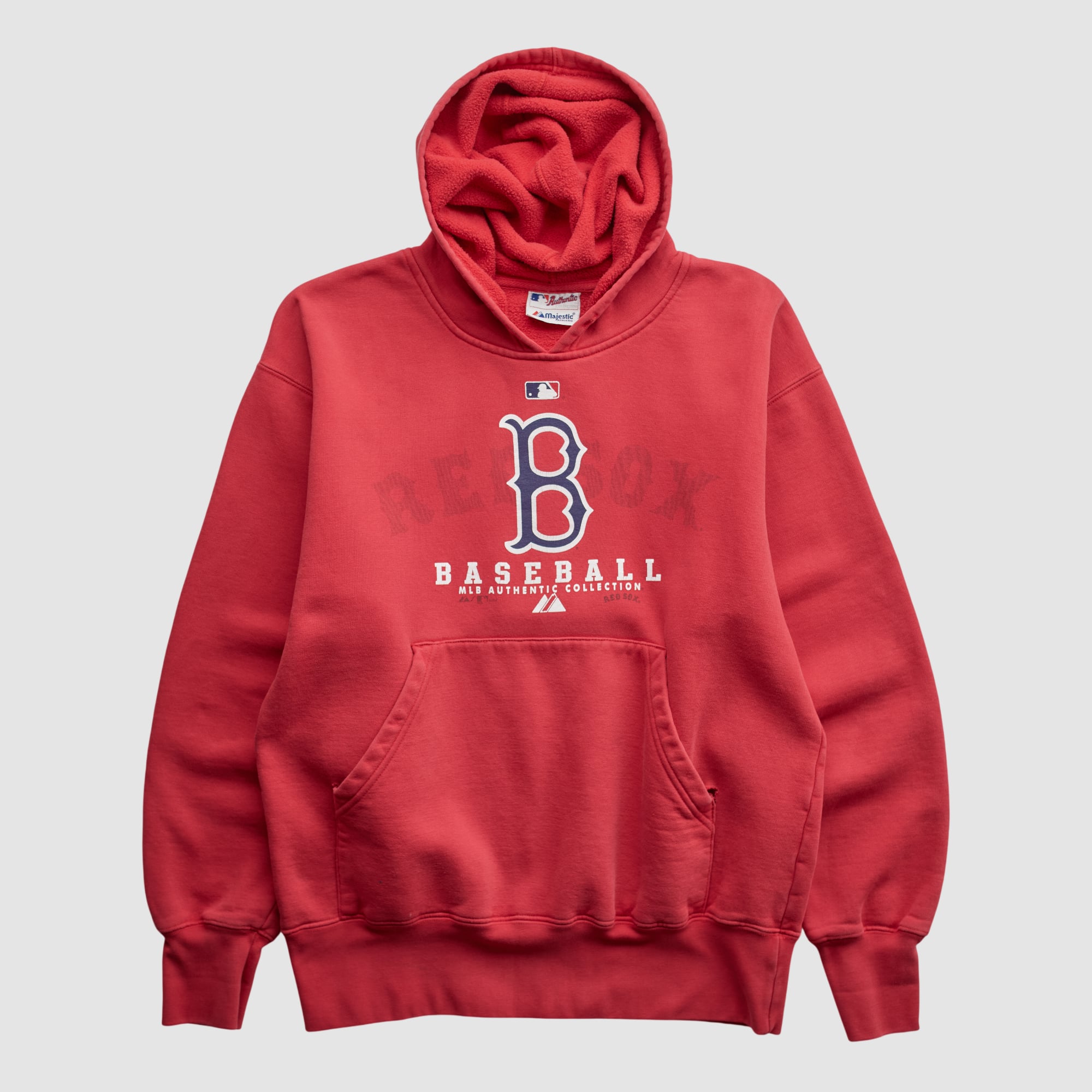 Boston Red Sox Majestic 2000s Hooded Pullover Sweatshirt - Red - M