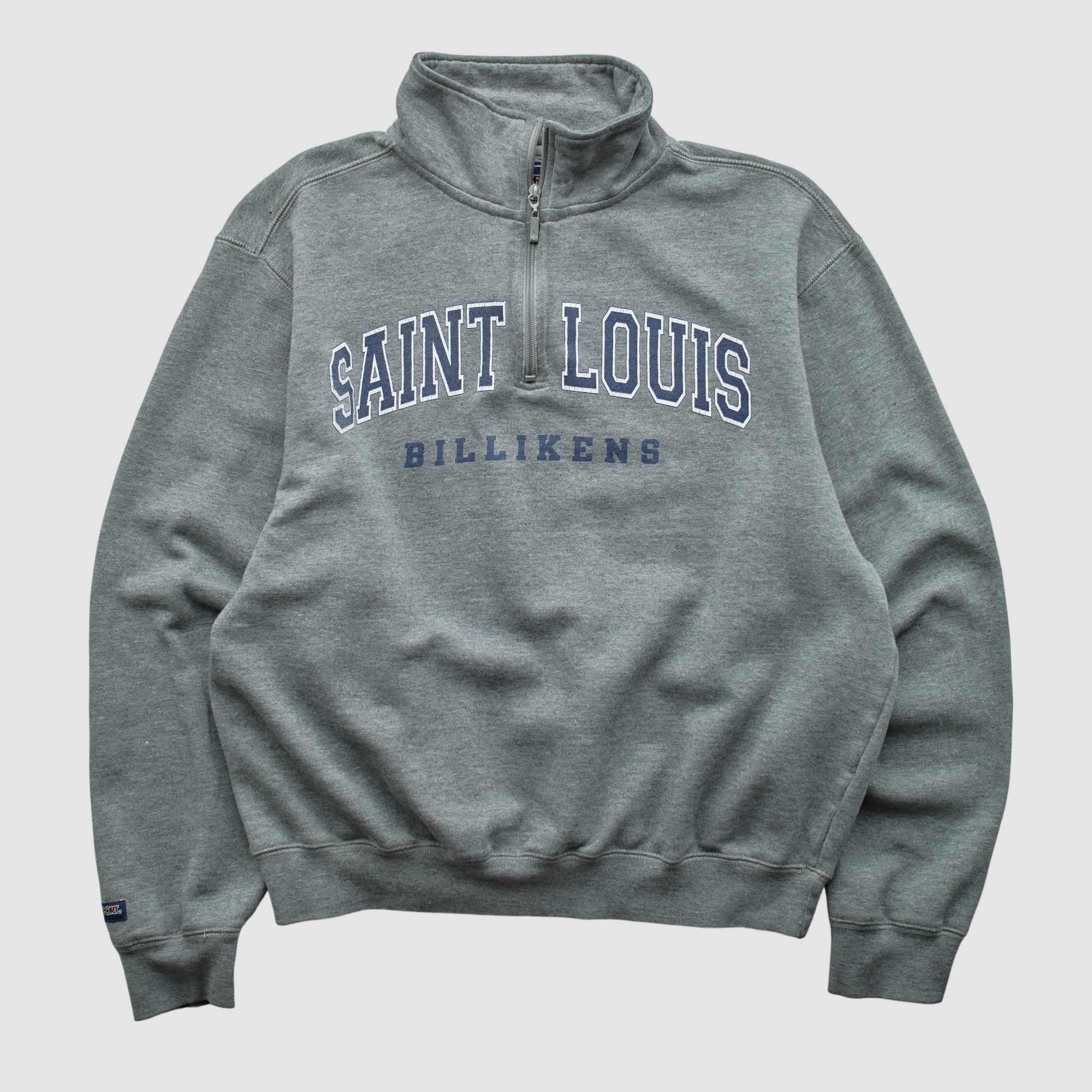 Saint Louis Billikens Jansport 2010s 1/4 Zip Sweatshirt - Dark Heather Gray - XS