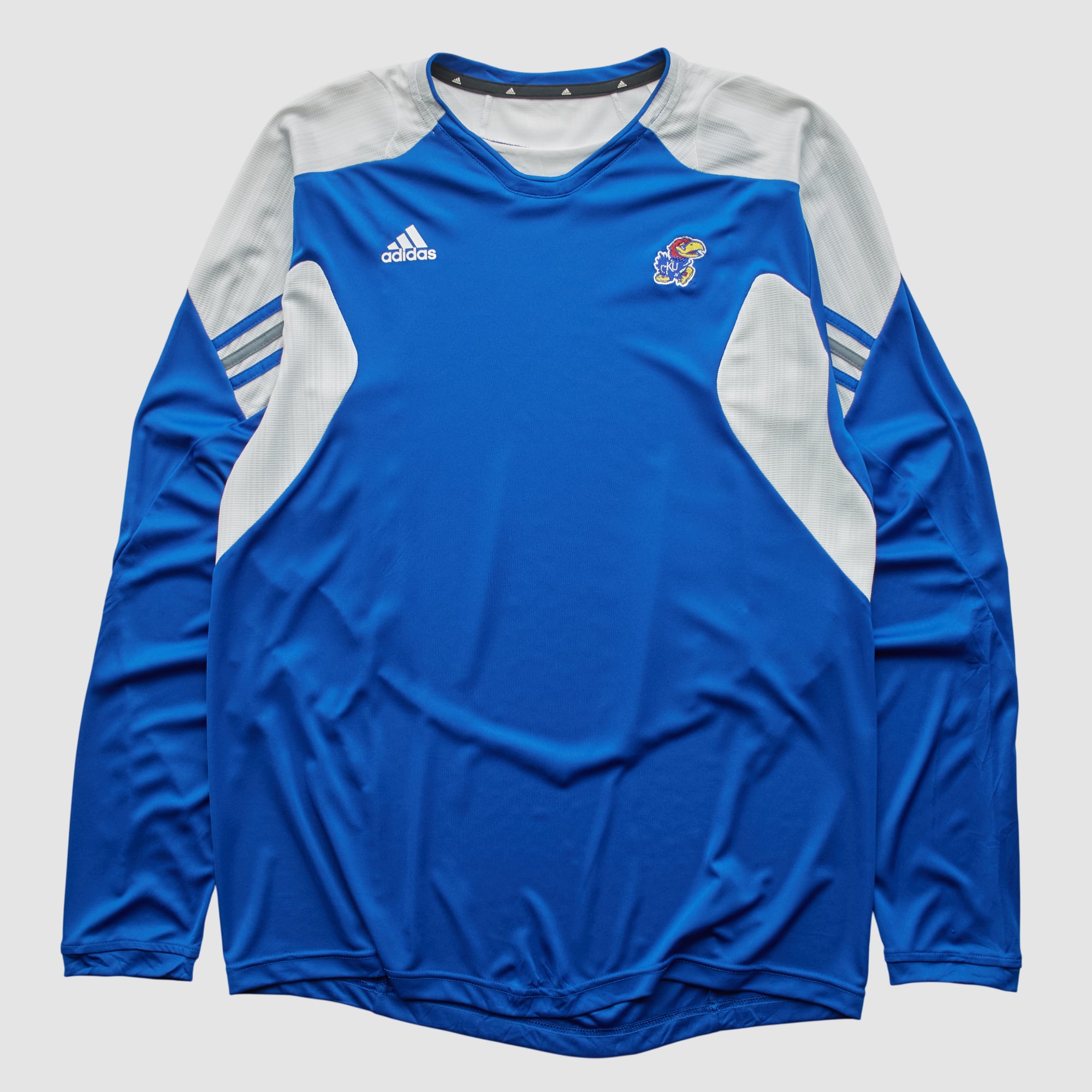 Kansas Jayhawks Adidas 2010s Long Sleeve Top - Blue - L