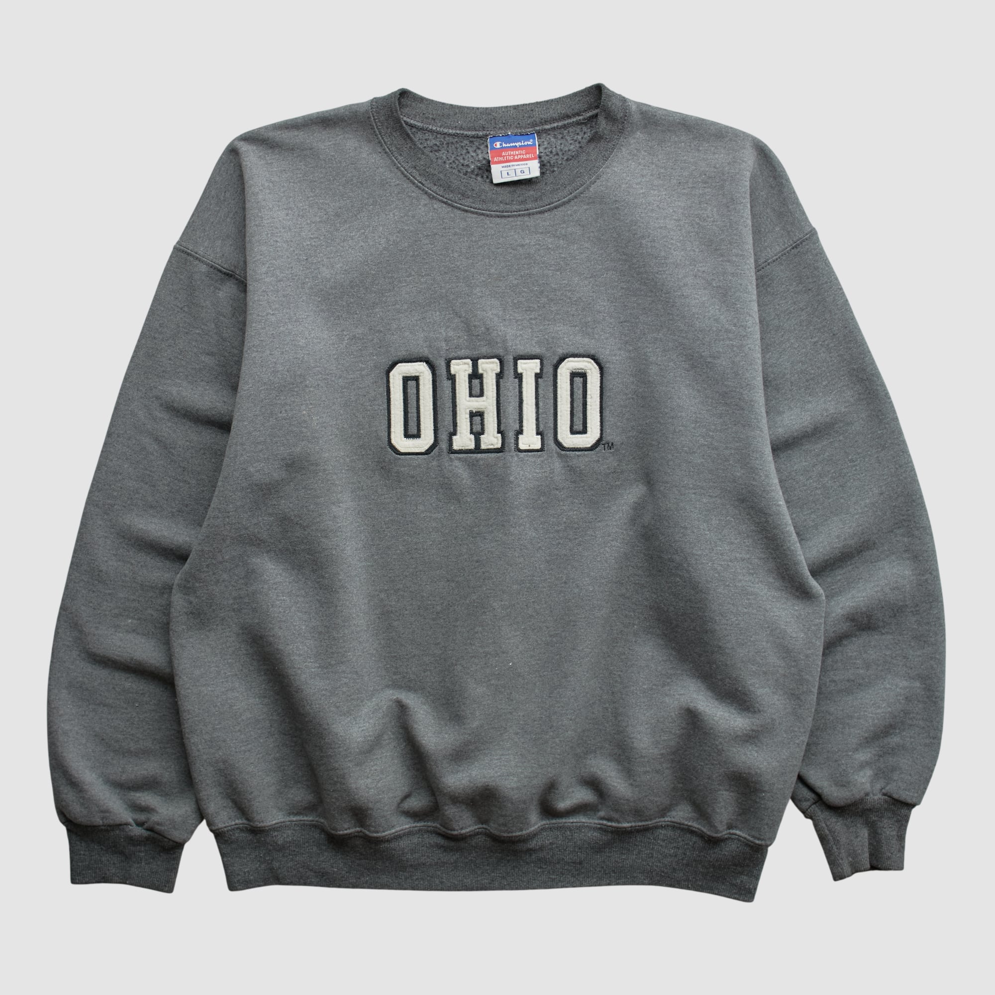 Ohio Bobcats Champion 2000s Pullover Sweatshirt - Dark Heather Gray - S