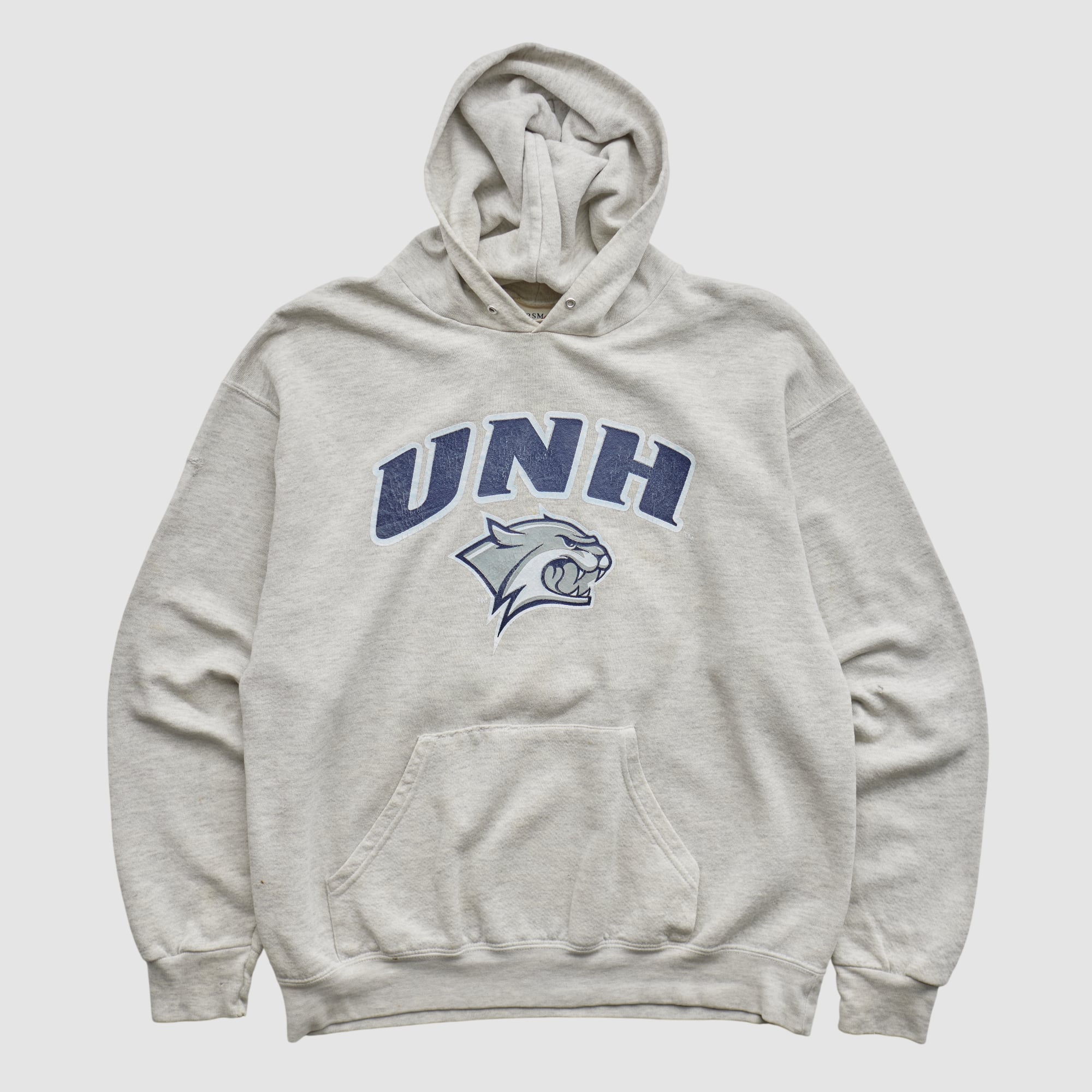 New Hampshire Wildcats Oarsman 2000s Hooded Pullover Sweatshirt - Heather Gray - XS