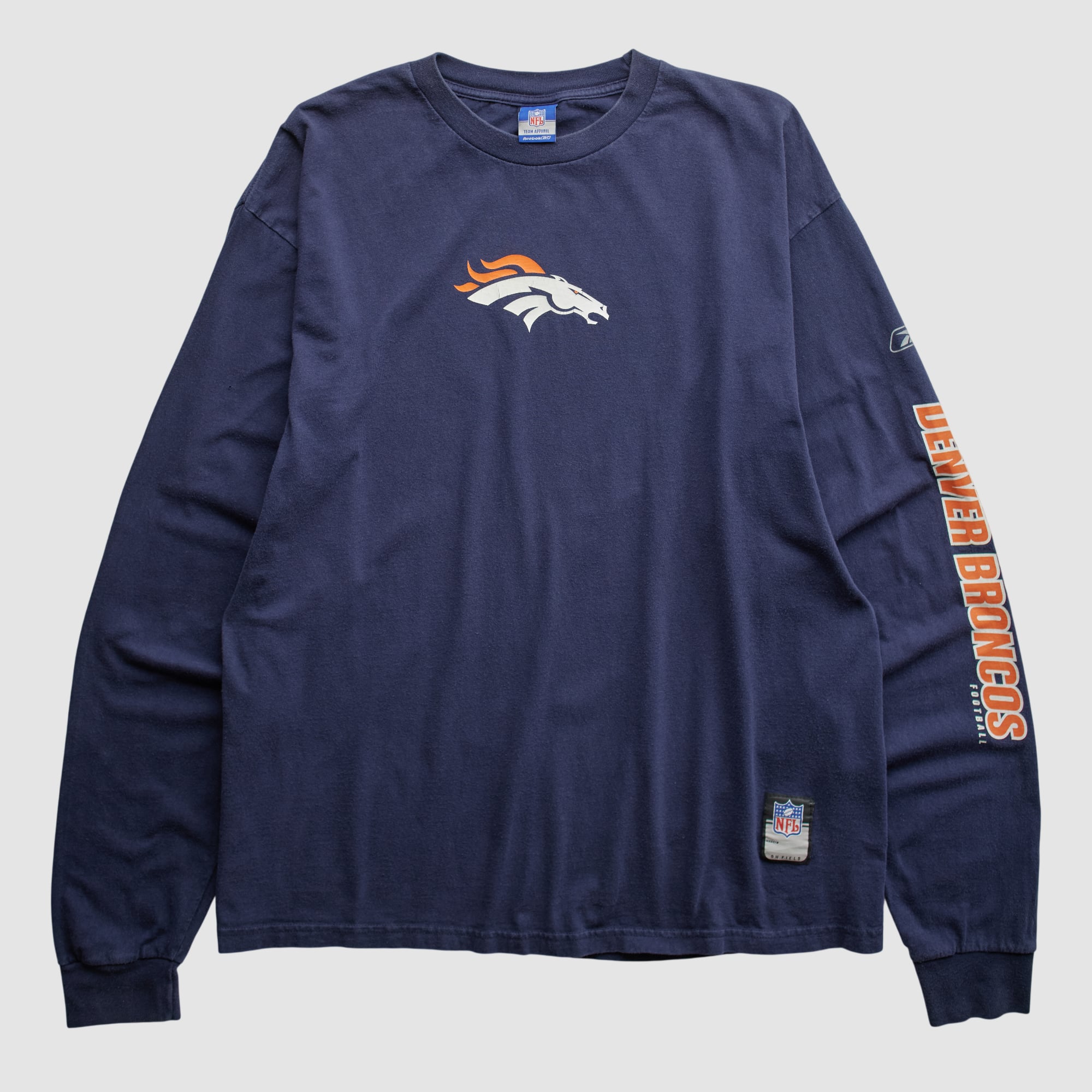 Denver Broncos Reebok 2000s Long Sleeve T-shirt - Navy - XL