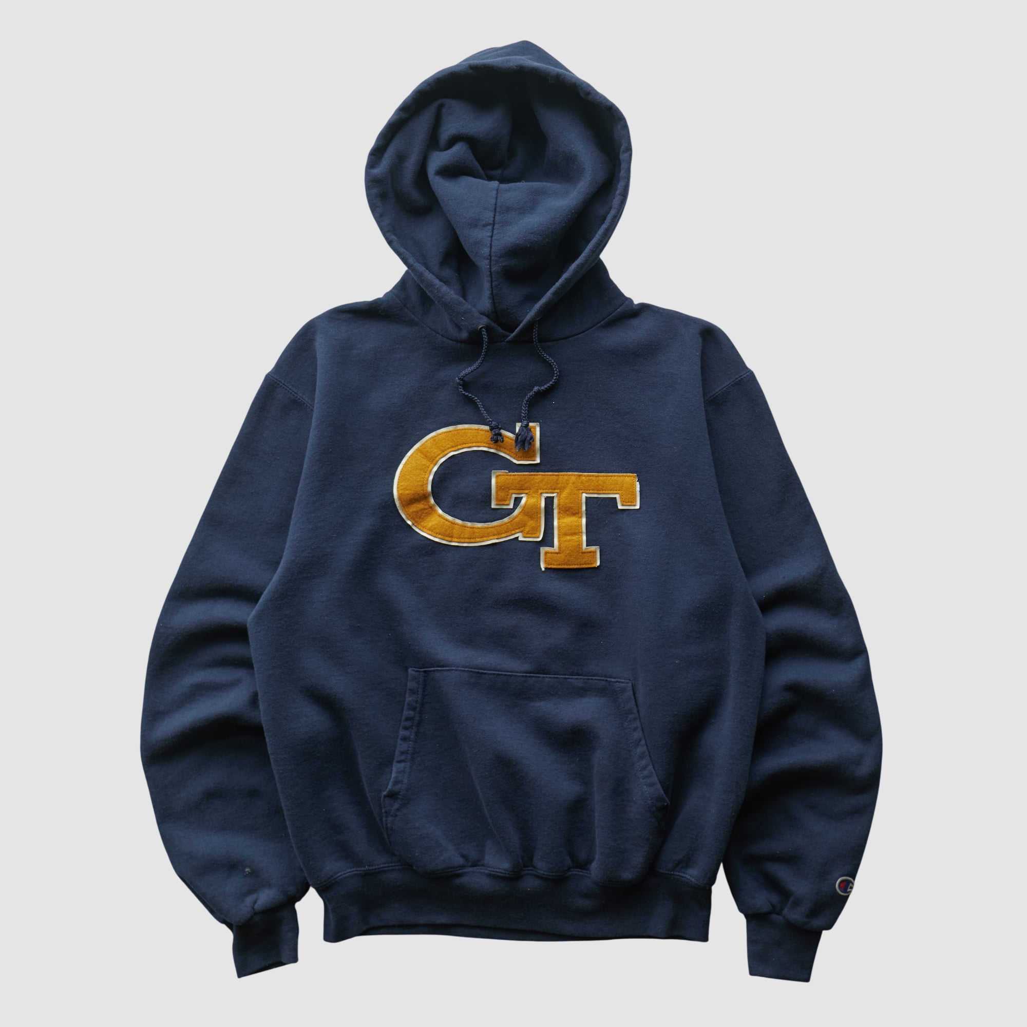 Georgia Tech Yellow Jackets Champion 2000s Hooded Pullover Sweatshirt - Navy - XS