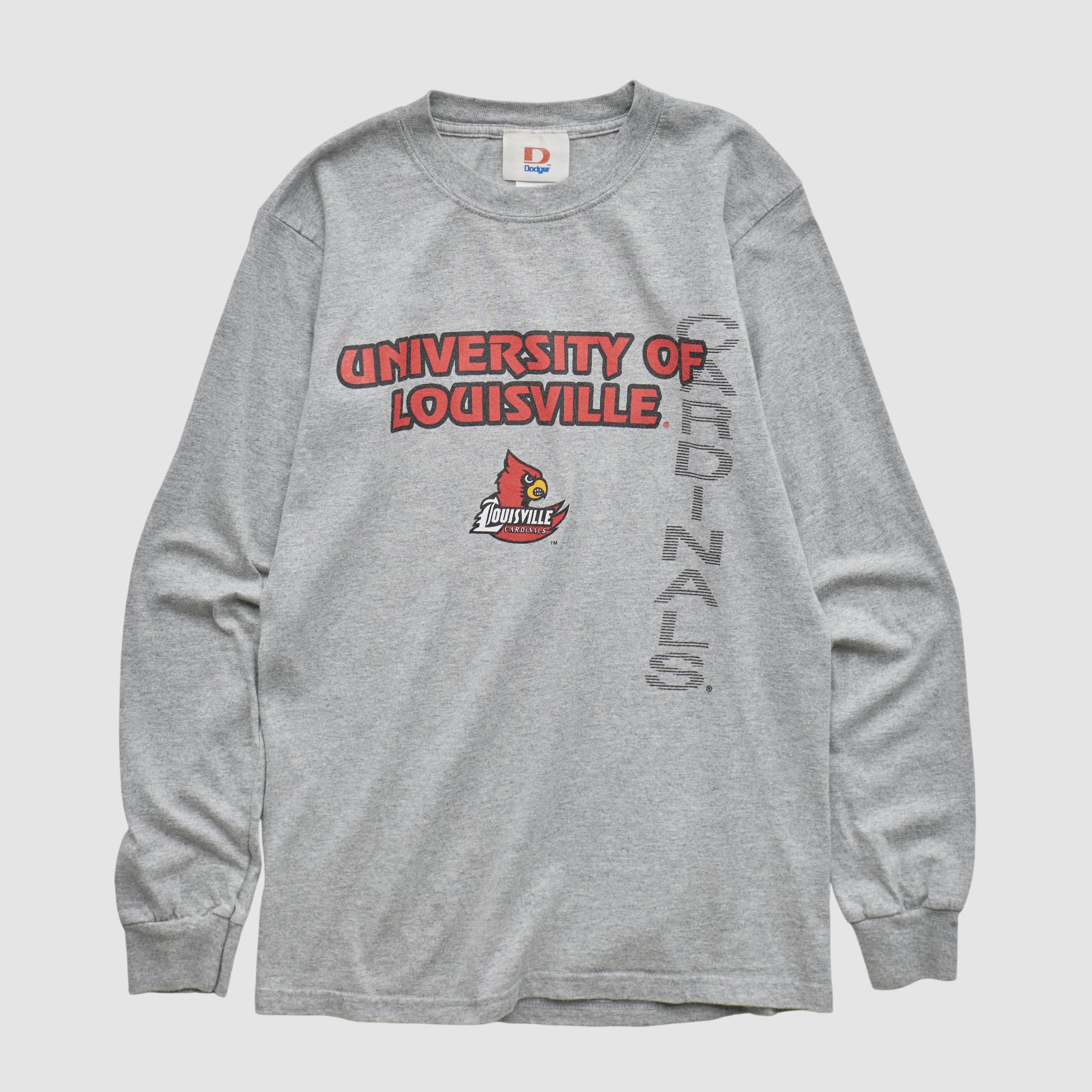 Louisville Cardinals Dodger 90s Long Sleeve T-shirt - Heather Gray - S