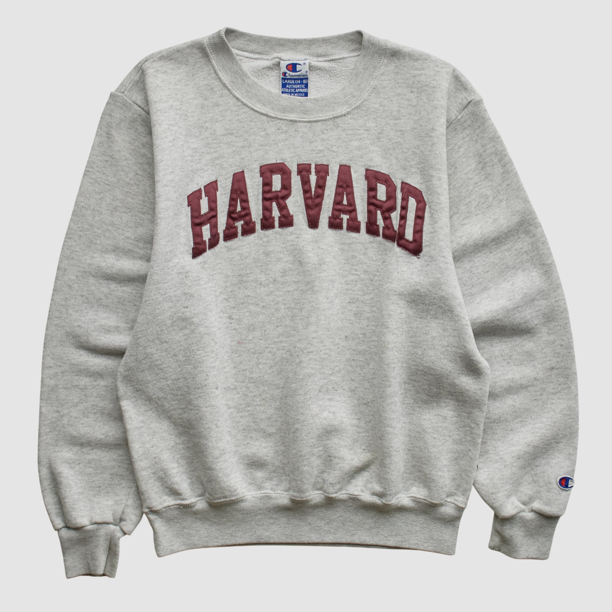 Harvard Crimson Champion 90s Pullover Sweatshirt - Heather Gray - XXS
