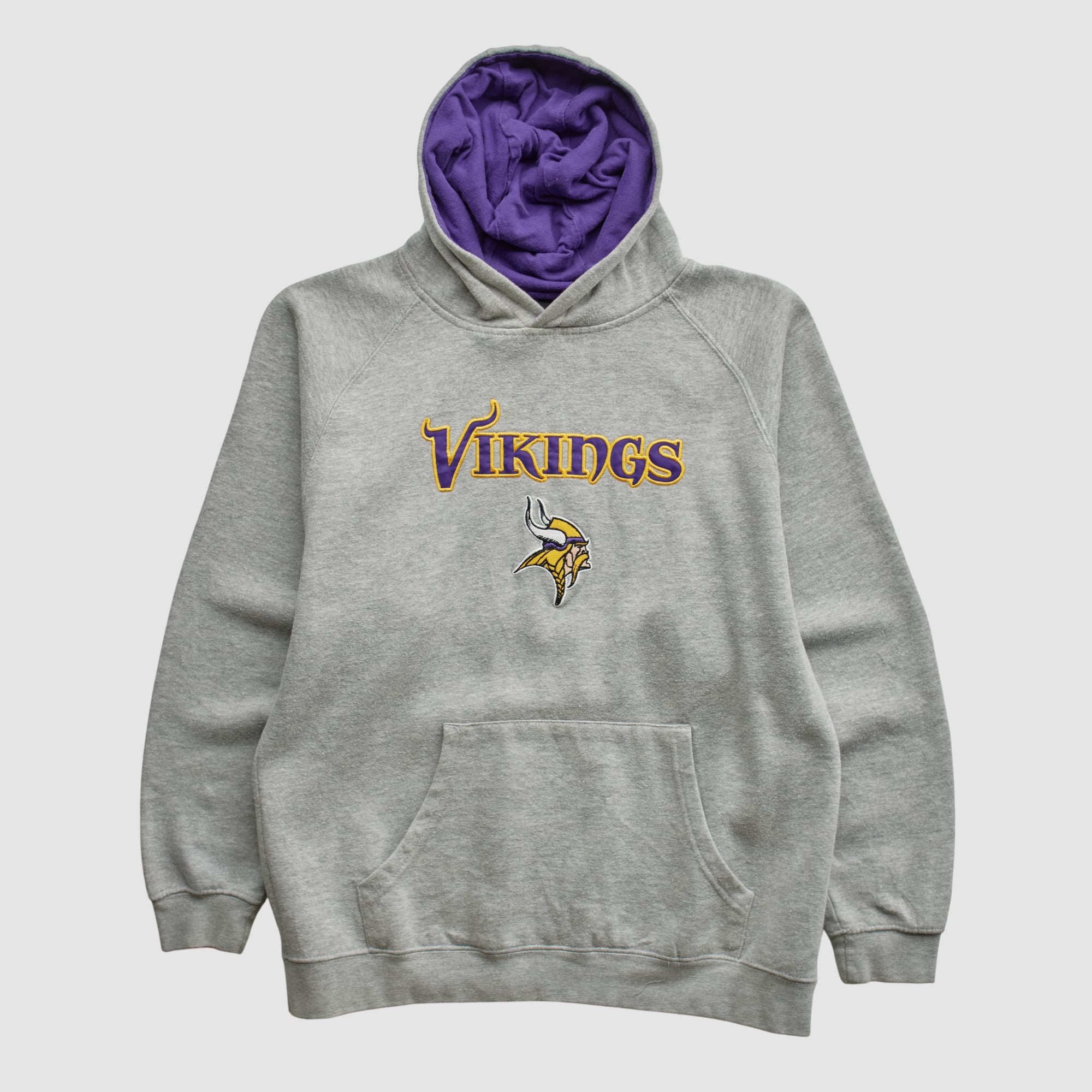 Minnesota Vikings Reebok 2010s Hooded Pullover Sweatshirt - Heather Gray - XS