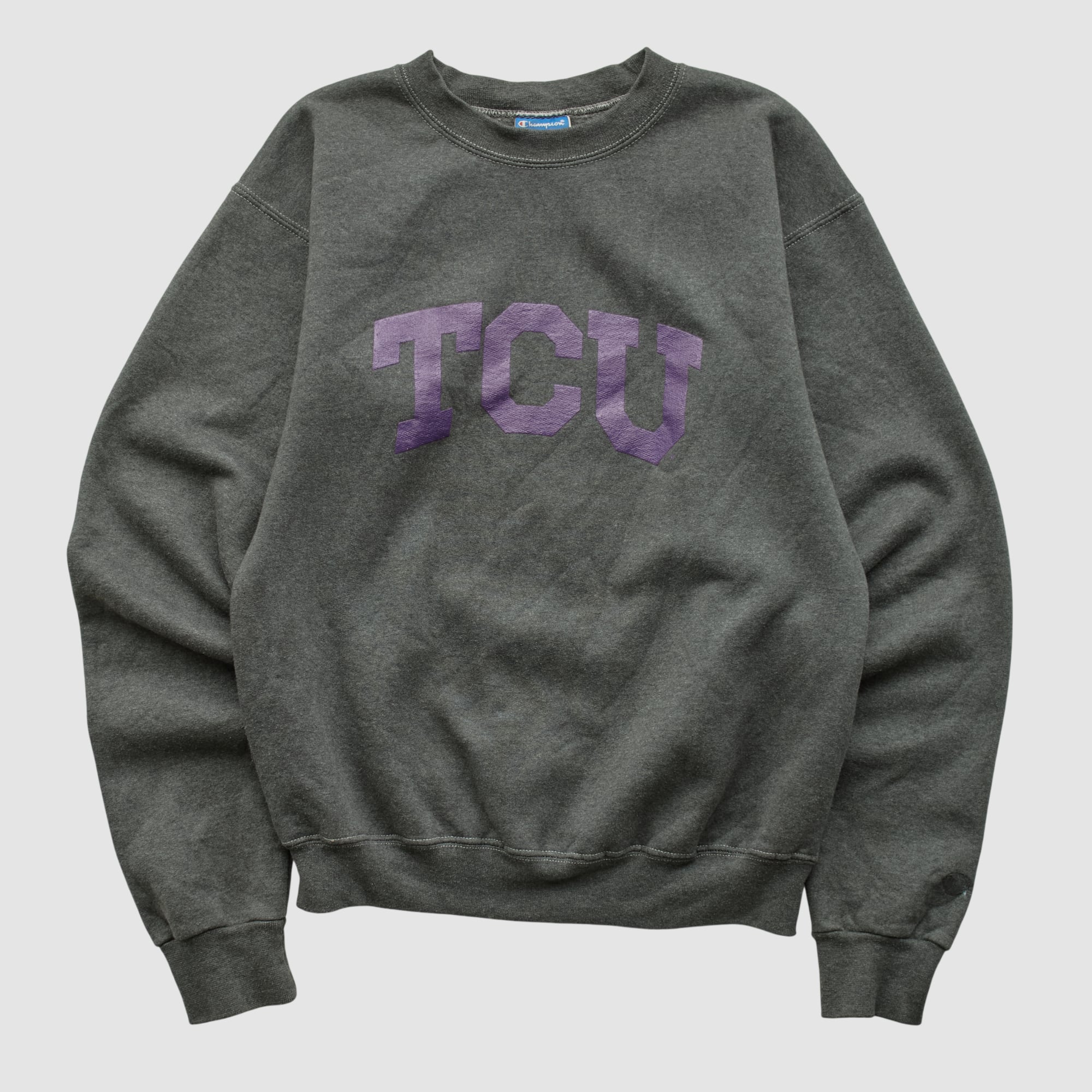 TCU Horned Frogs Champion 2010s Pullover Sweatshirt - Charcoal - XS