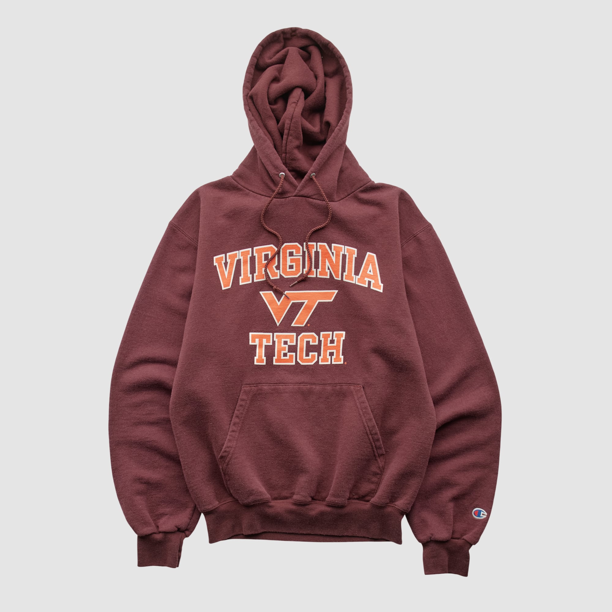 Virginia Tech Hokies Champion 2000s Hooded Pullover Sweatshirt - Maroon - XS