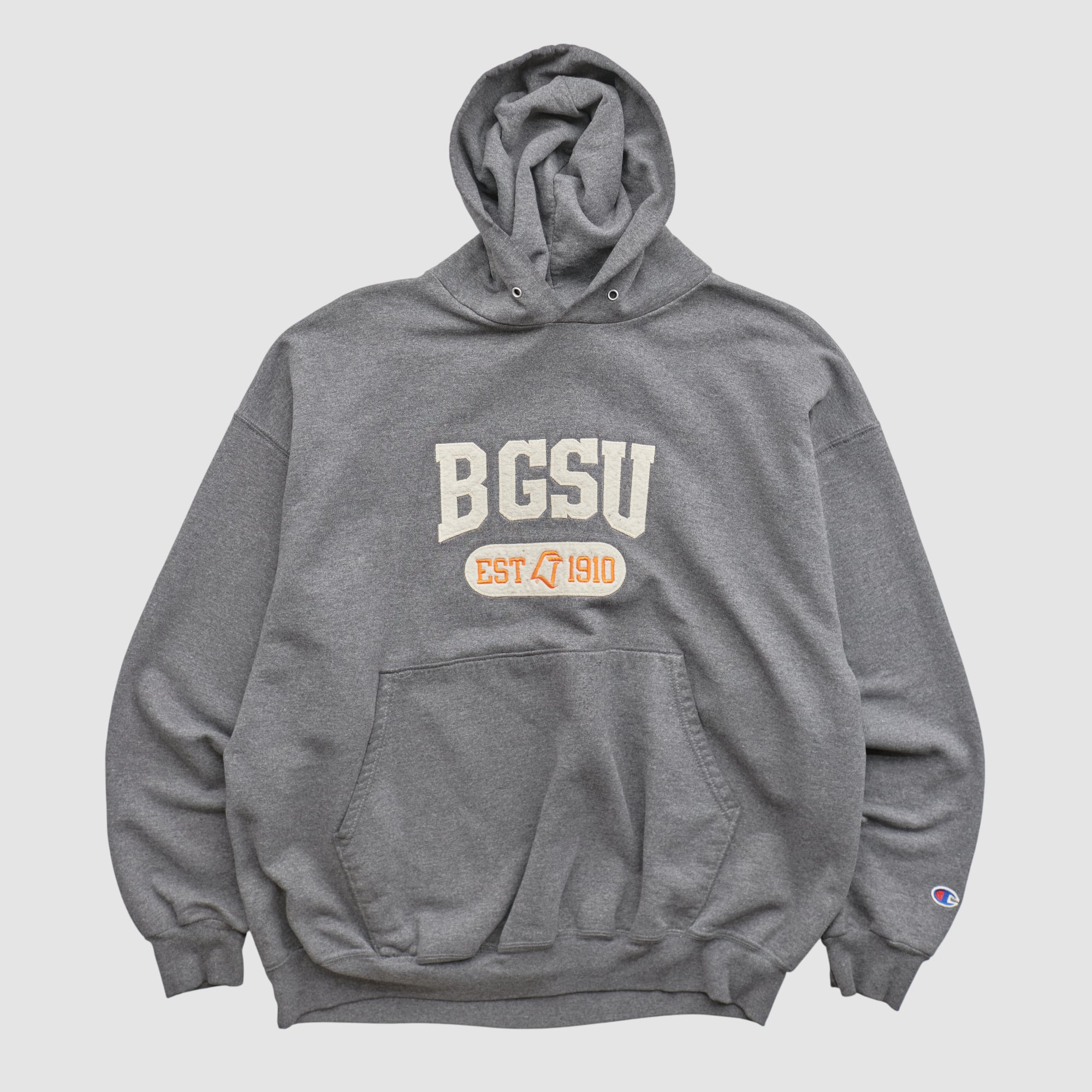 Bowling Green St. Falcons Champion 2000s Hooded Pullover Sweatshirt - Heather Gray - M