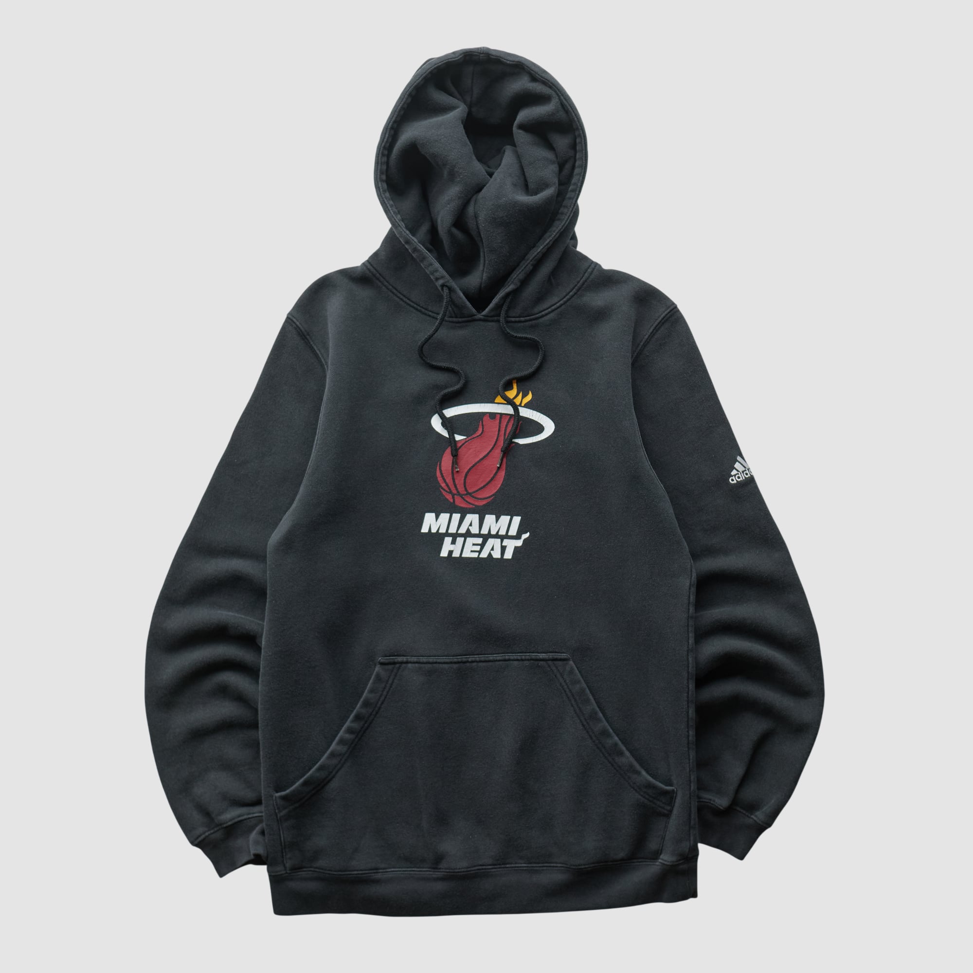 Miami Heat Adidas 2000s Hooded Pullover Sweatshirt - Black - XS