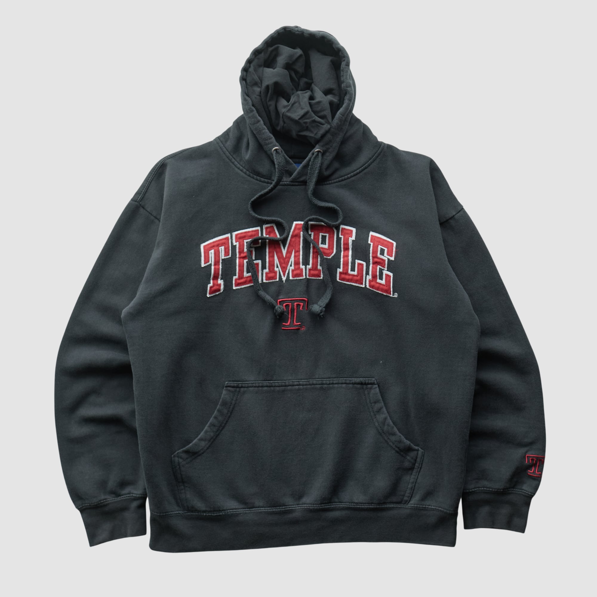 Temple Owls OVB 2010s Hooded Pullover Sweatshirt - Black - XS