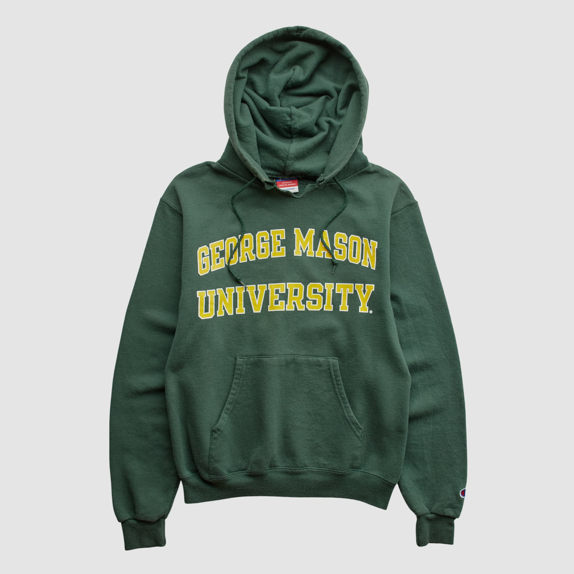 George Mason Patriots Champion 2000s Hooded Pullover Sweatshirt - Green - XXS