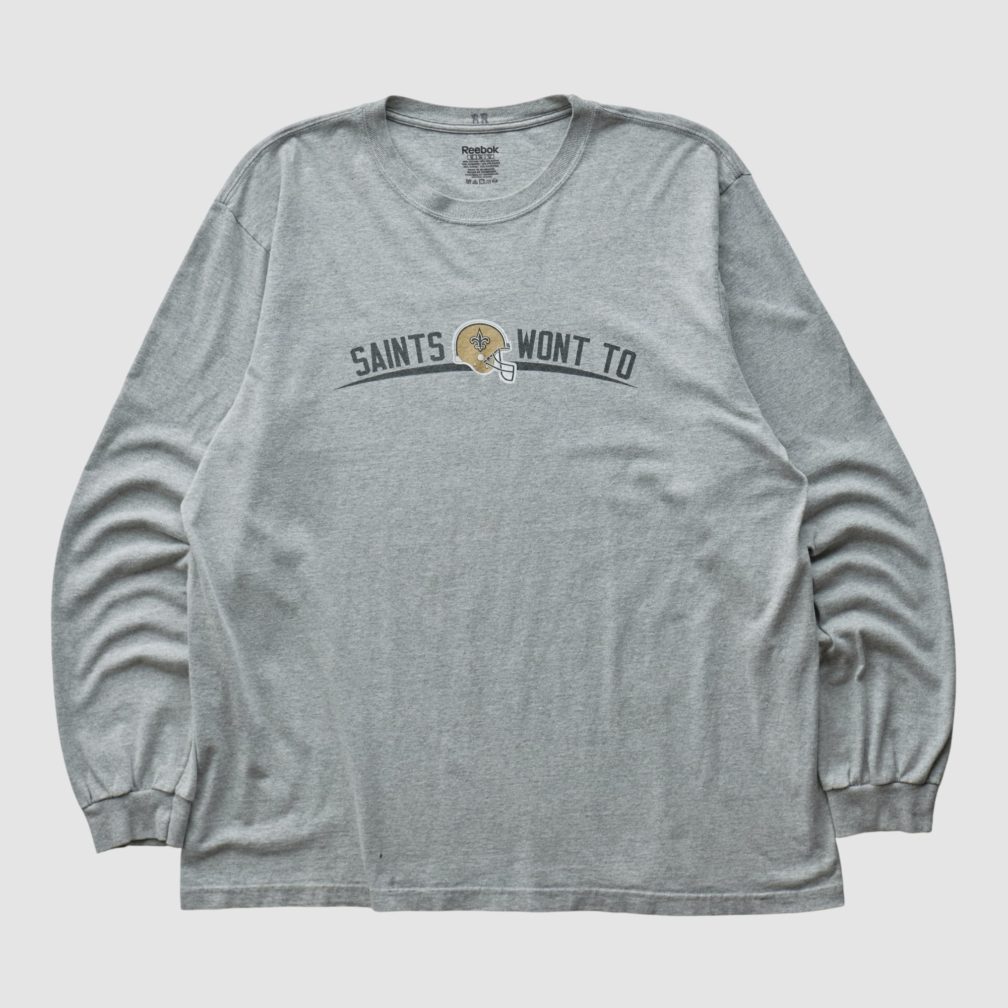 New Orleans Saints Reebok 2000s Long Sleeve T-shirt - Heather Gray - L